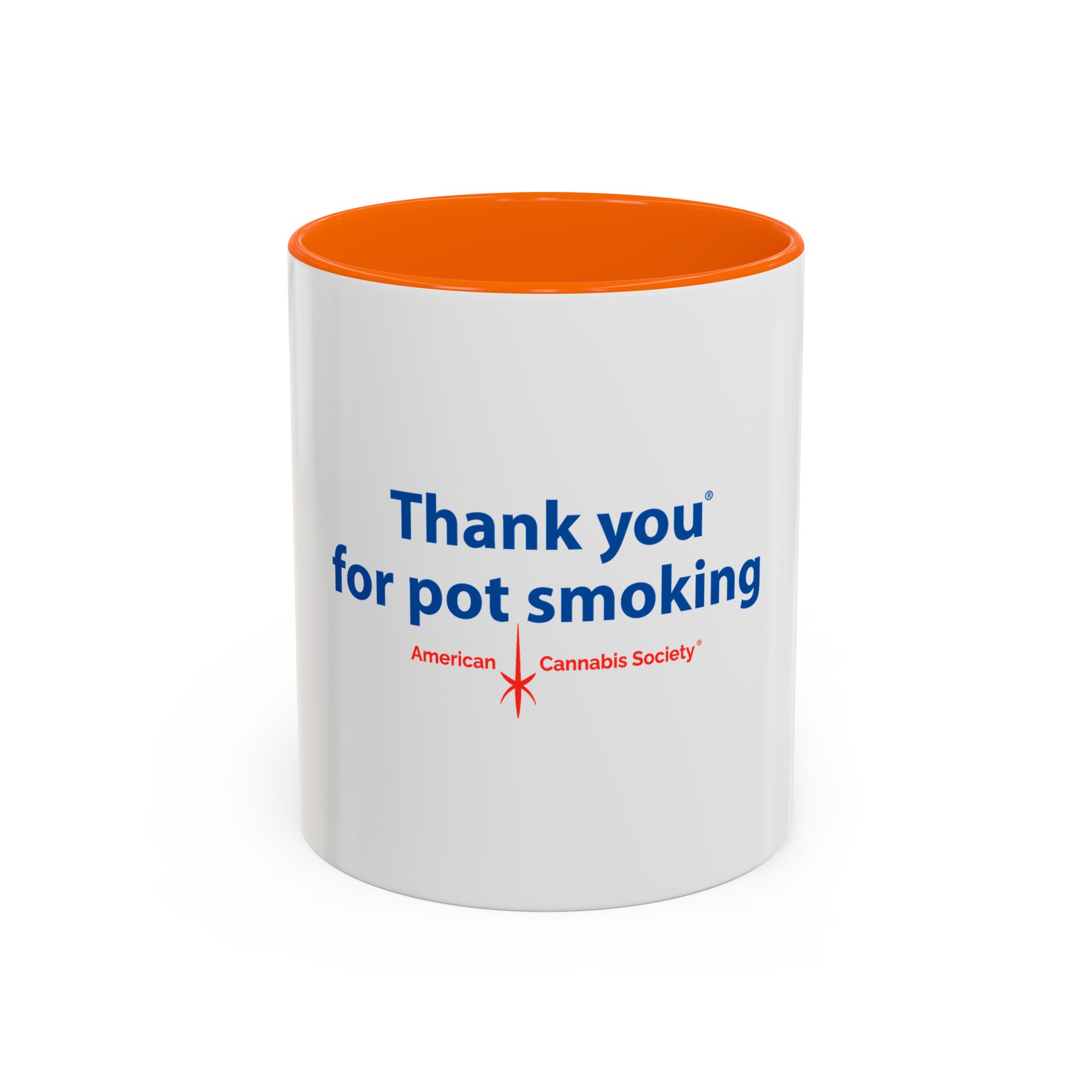 Thank You For Pot Smoking® Accent Mug – Orange 11oz