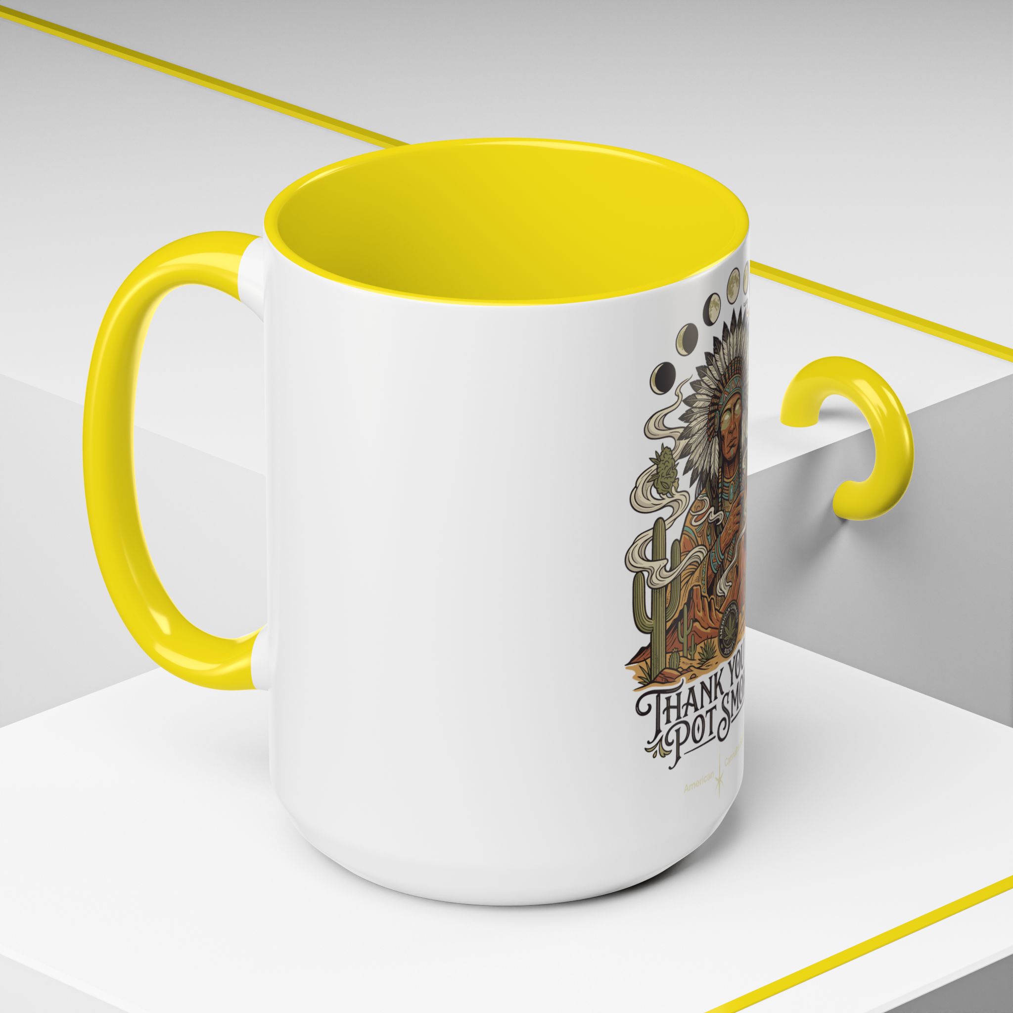 Thank You For Pot Smoking® Colored Interior Coffee Mug – Yellow – view 12