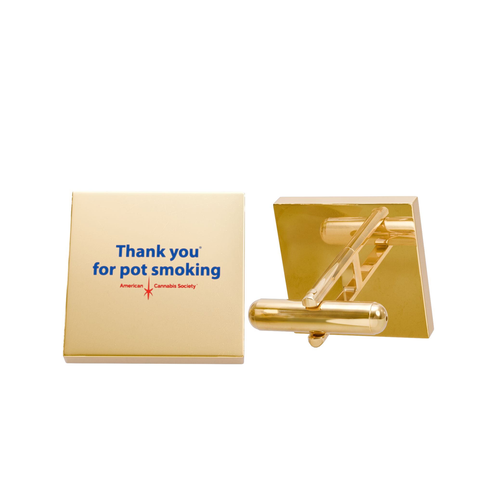 Thank You For Pot Smoking® Cufflinks – Gold Plated