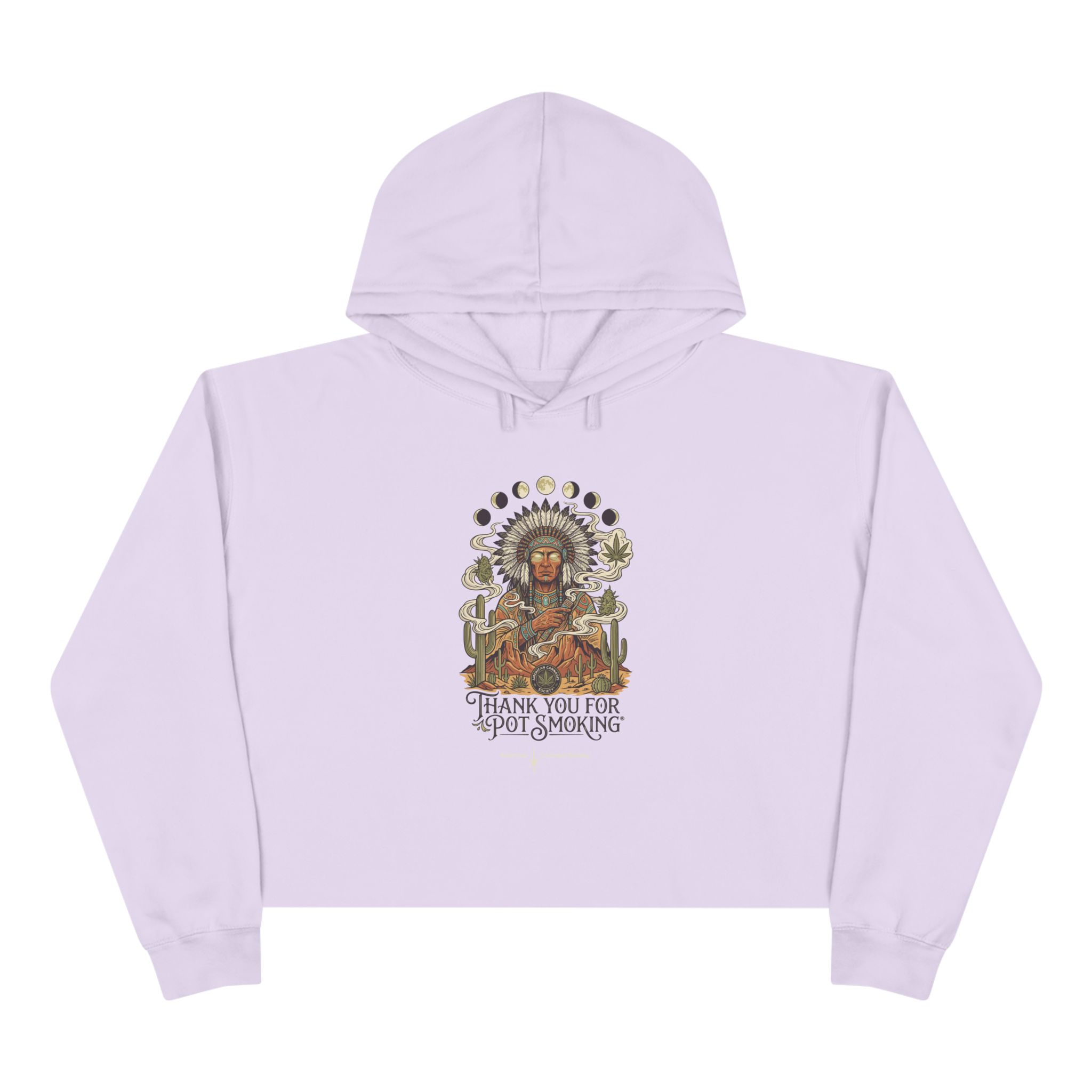 Thank You For Pot Smoking® Desert Chief Women's Crop Hoodie – Lilac