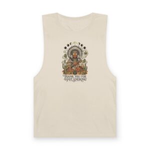 Thank You For Pot Smoking® Desert Chief Unisex Raw-Edge Tank – Ecru