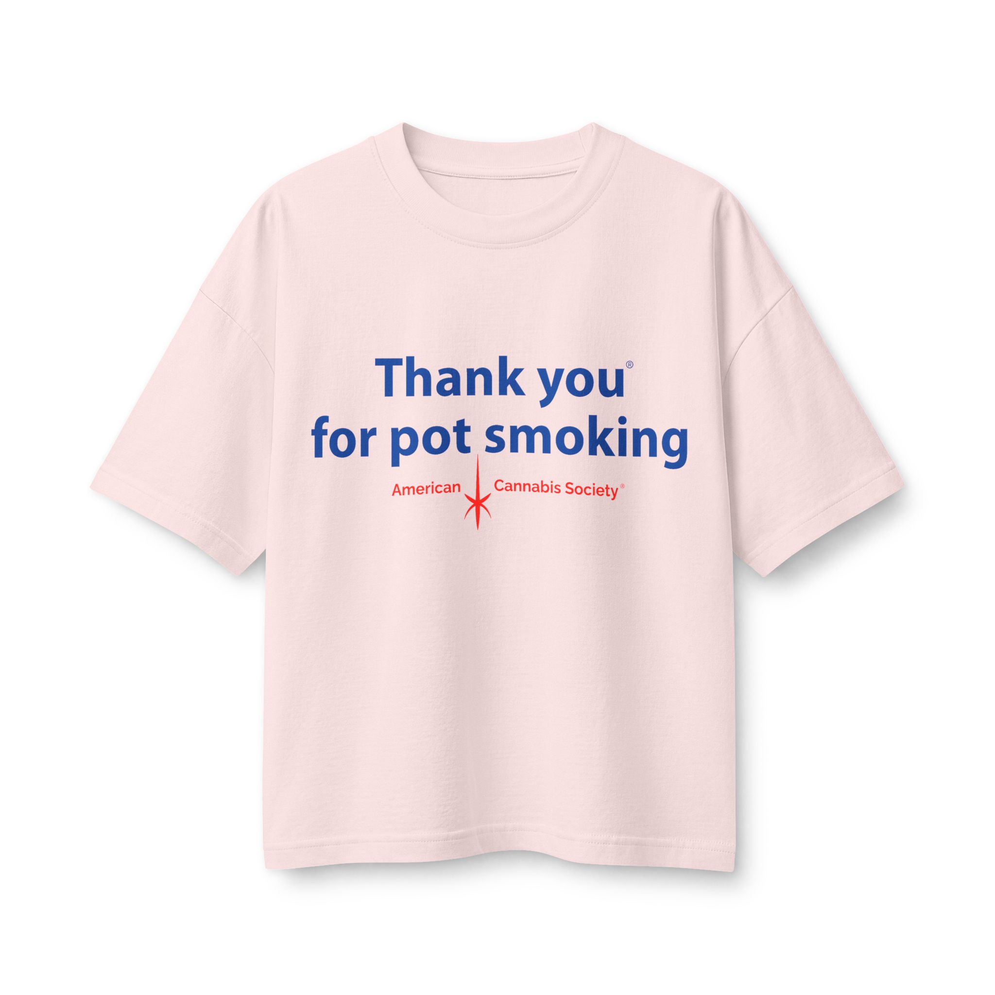 Thank You For Pot Smoking® Women's Boxy Heavyweight Tee – Soft Pink