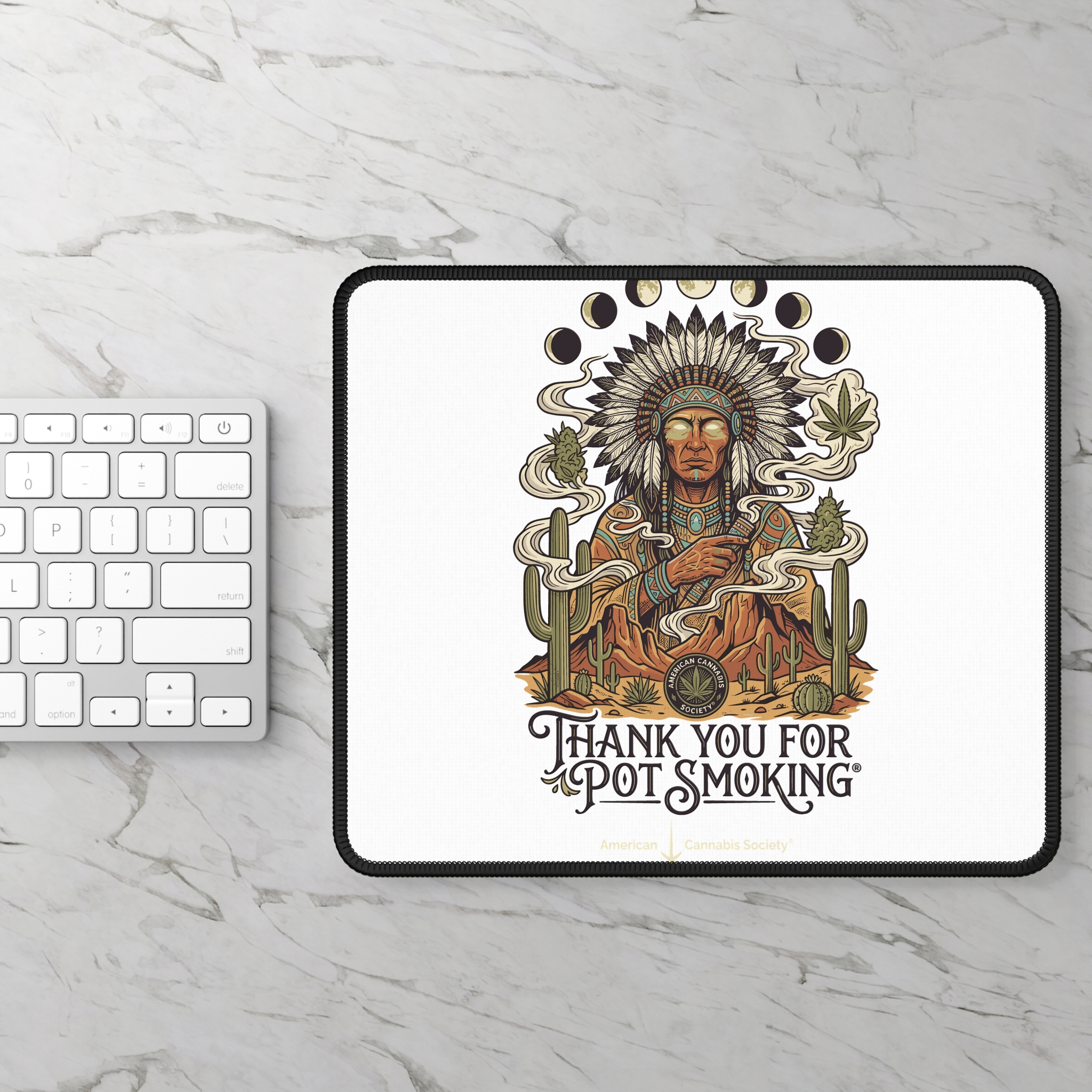 Thank You For Pot Smoking® Desert Chief Gaming Mouse Pad – 9" × 7" – view 2