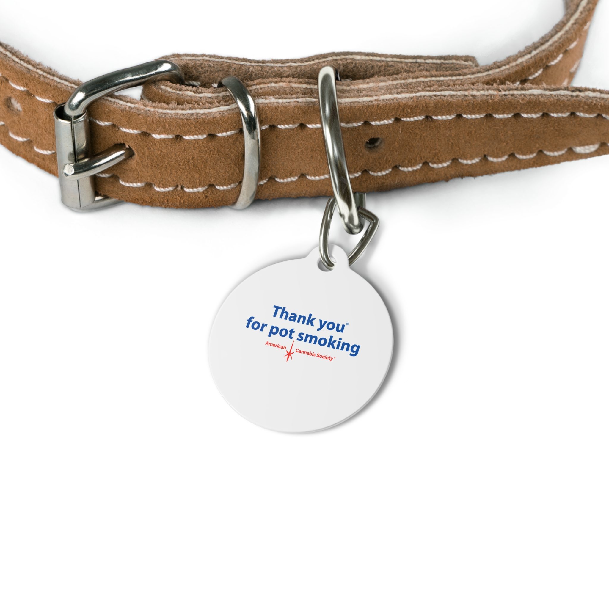 Thank You For Pot Smoking® Pet Tag — American Cannabis Society® 1″ Round Dog & Cat Tag - Image 4