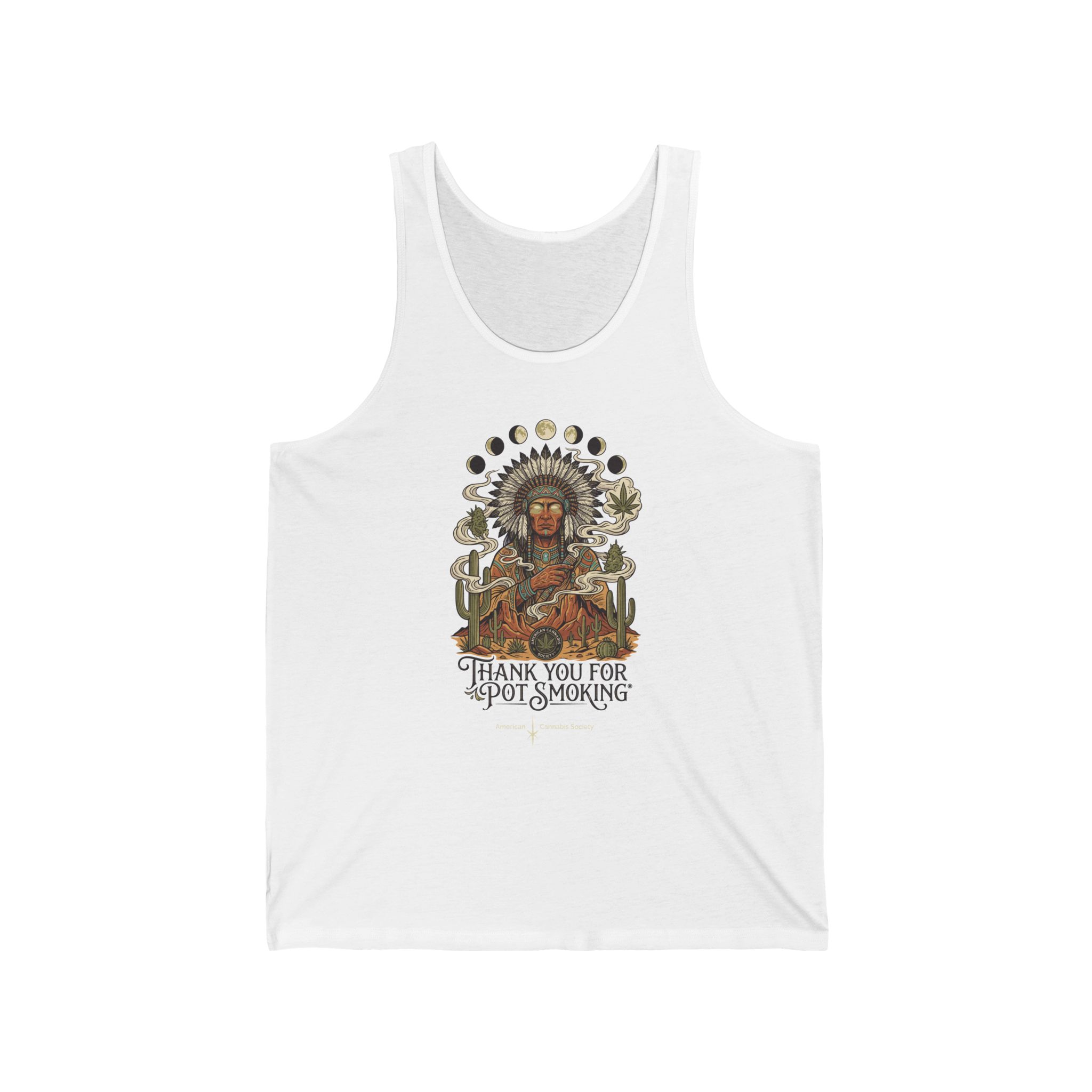 Thank You For Pot Smoking® Desert Chief Unisex Jersey Tank – White
