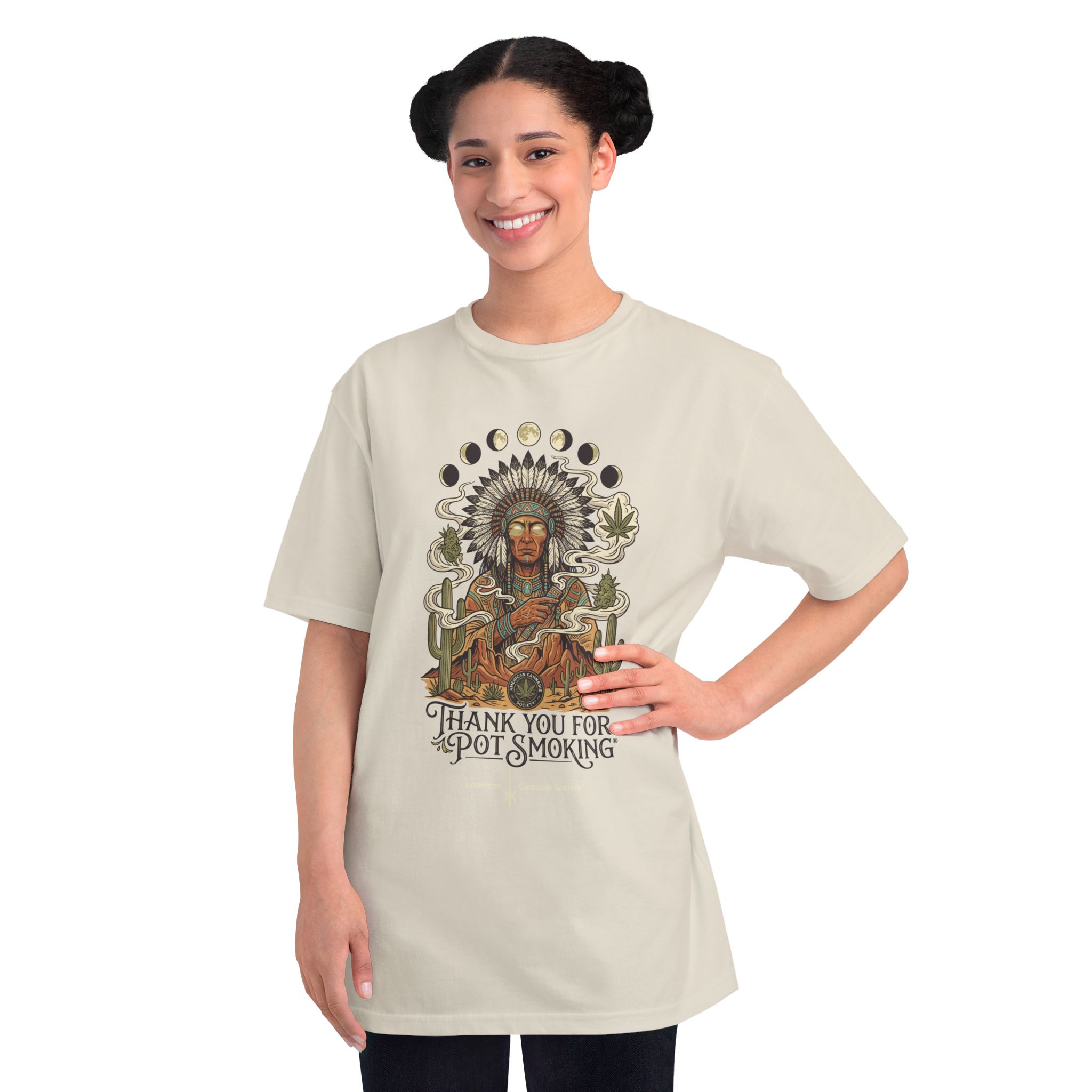 Thank You For Pot Smoking® Desert Chief Organic Unisex Classic Tee – Dolphin – view 4
