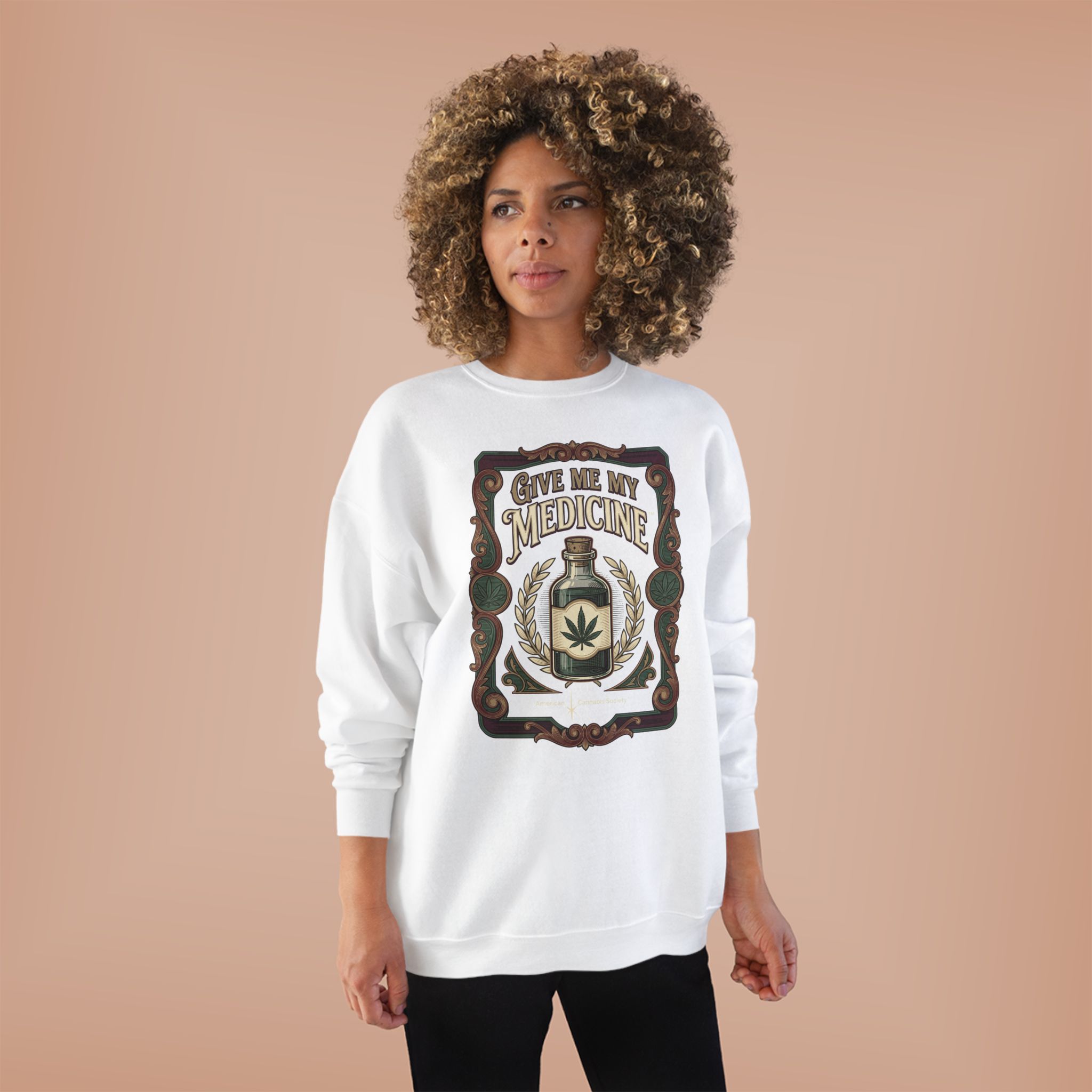 Give Me My Medicine™ Crewneck Sweatshirt – White, view 3