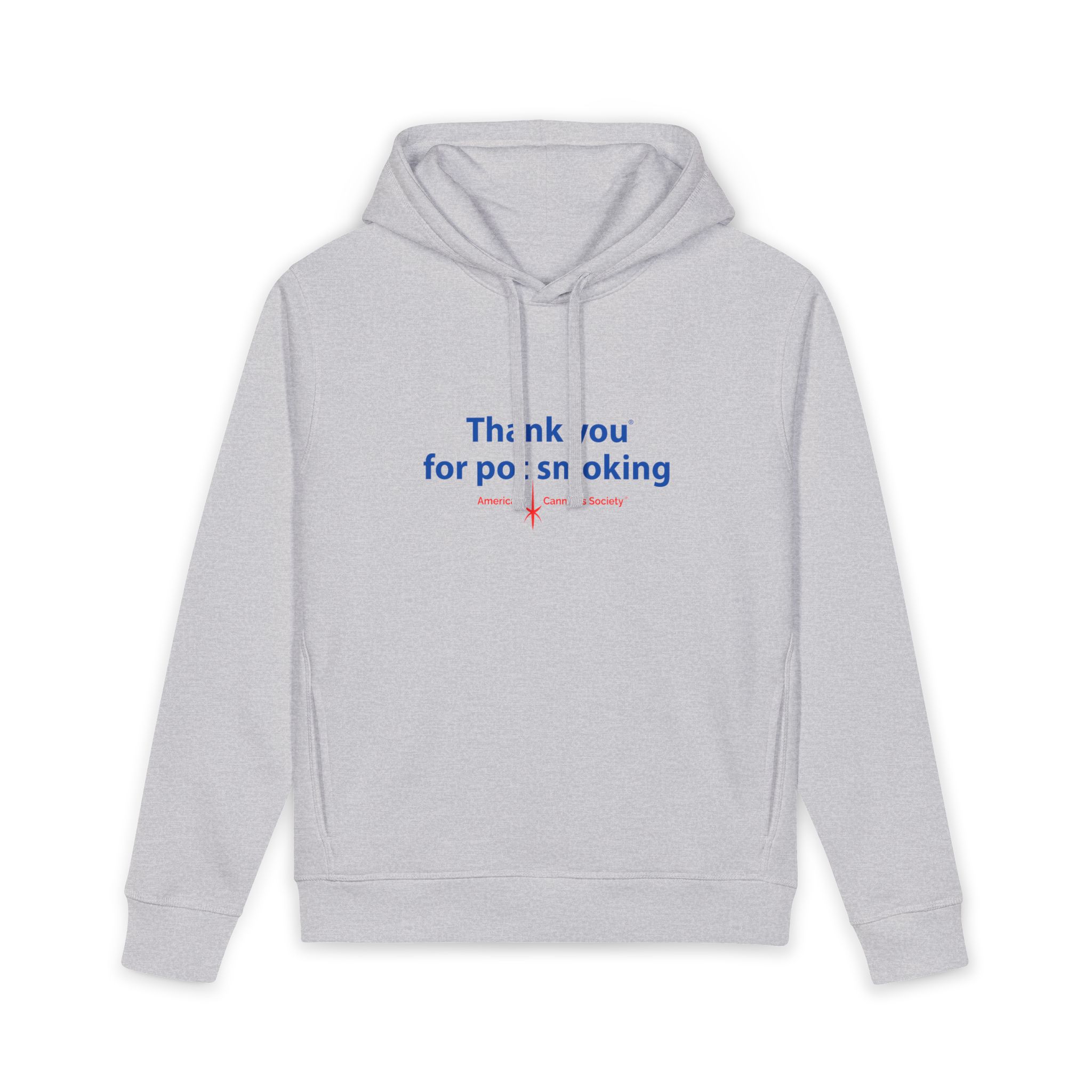Thank You For Pot Smoking® Side Pocket Organic Hoodie – Heather Grey