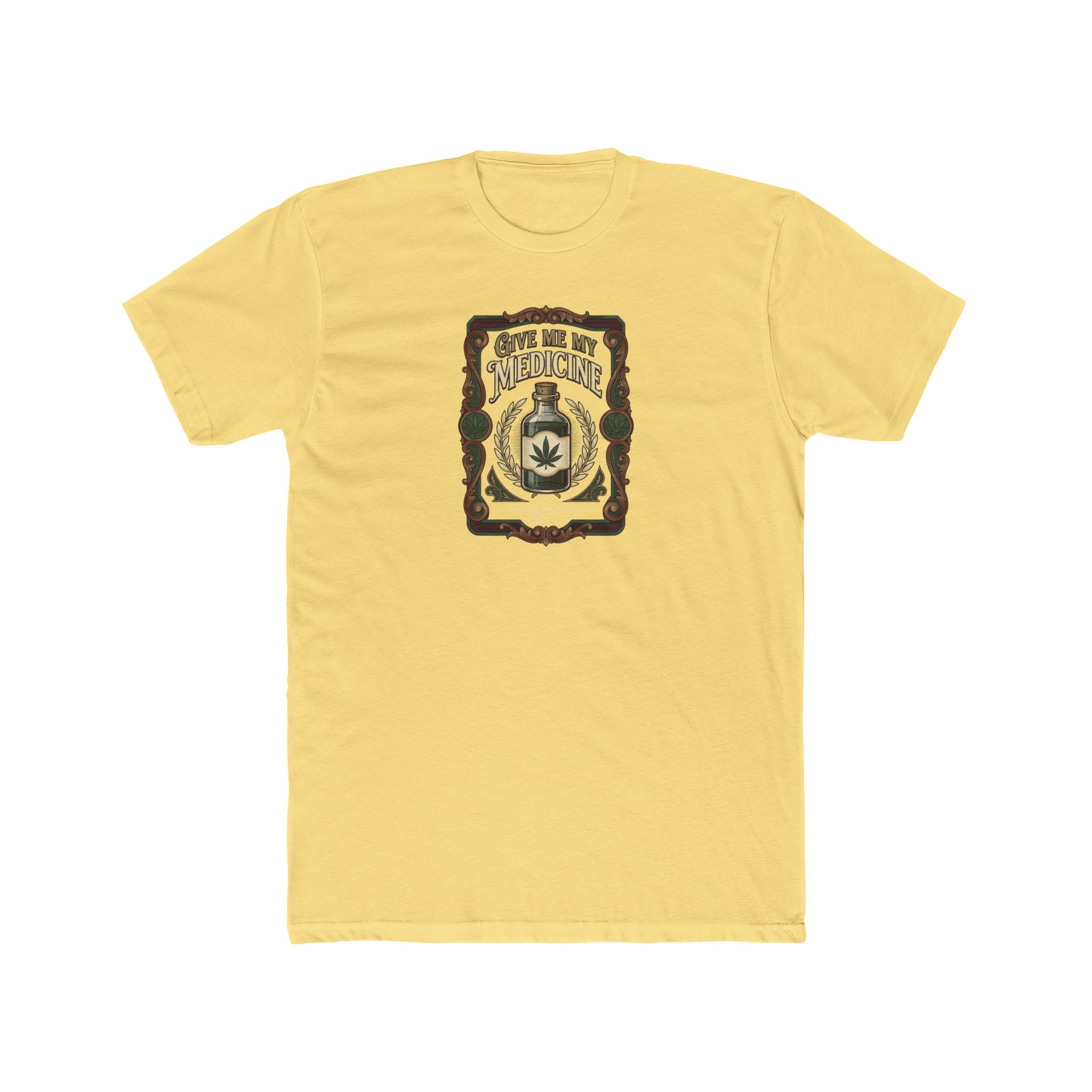 Give Me My Medicine™ Unisex Cotton Crew Tee – Solid Banana Cream