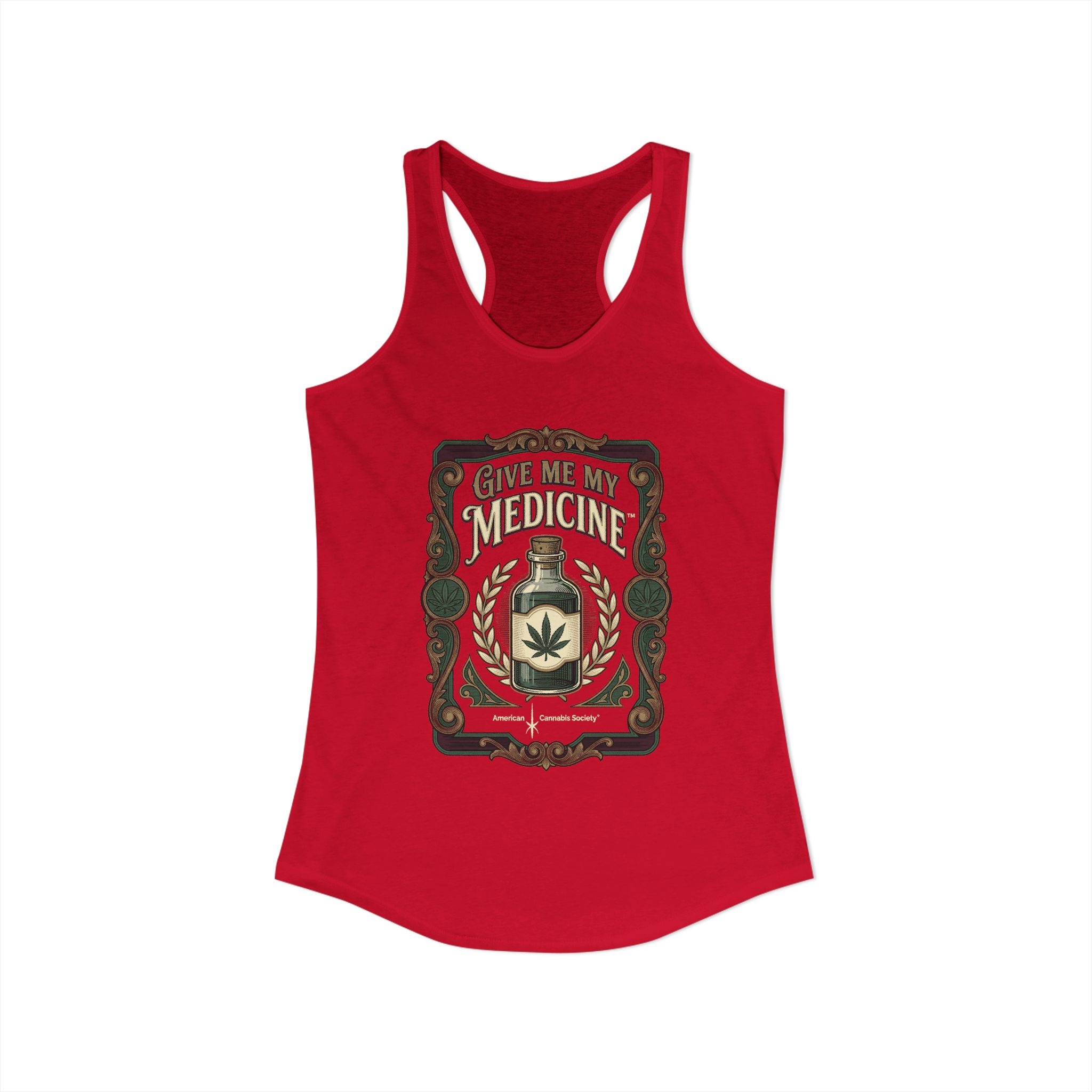 Give Me My Medicine™ Women's Racerback Tank – Solid Red – view 2