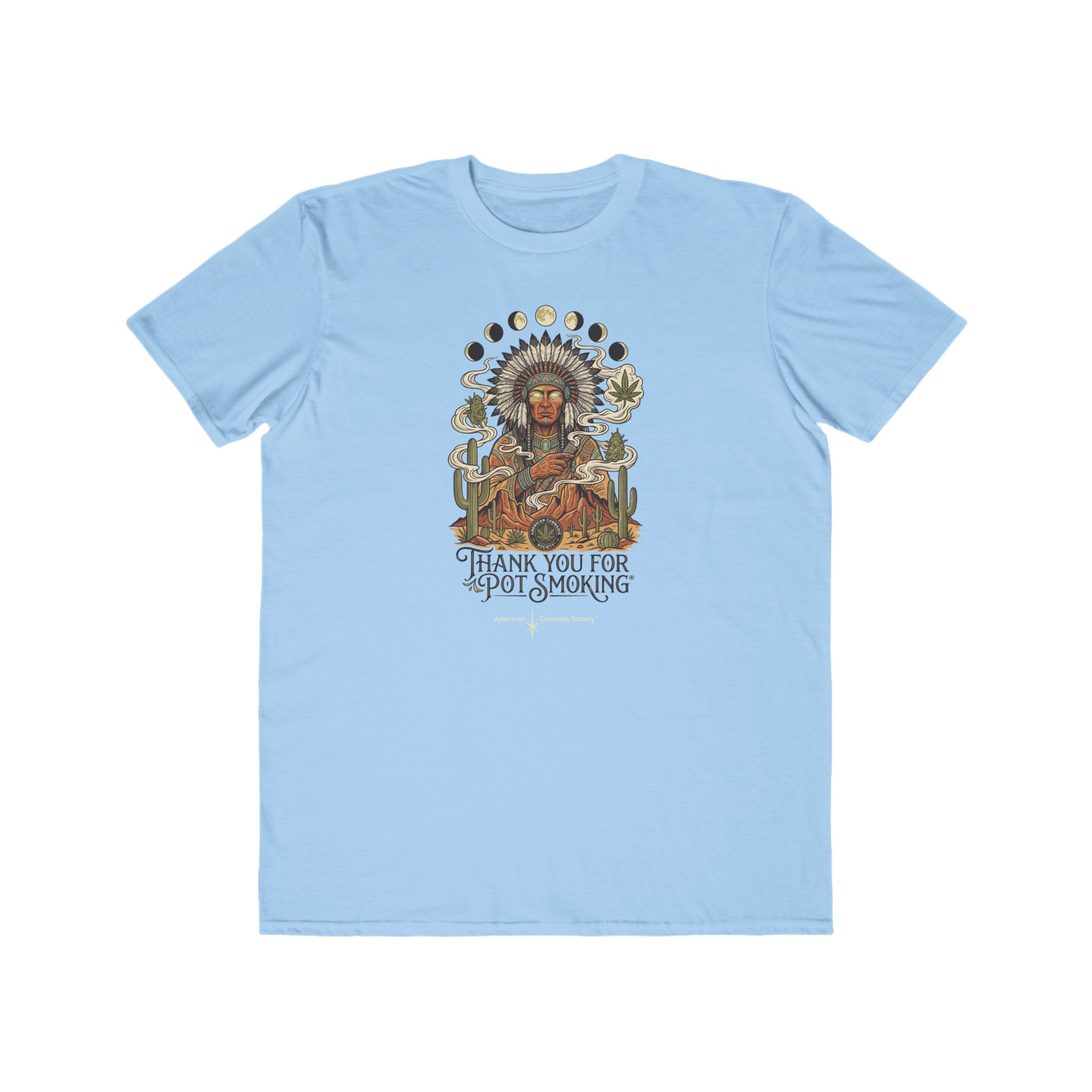 Thank You For Pot Smoking® Desert Chief Men's Lightweight Tee – Baby Blue