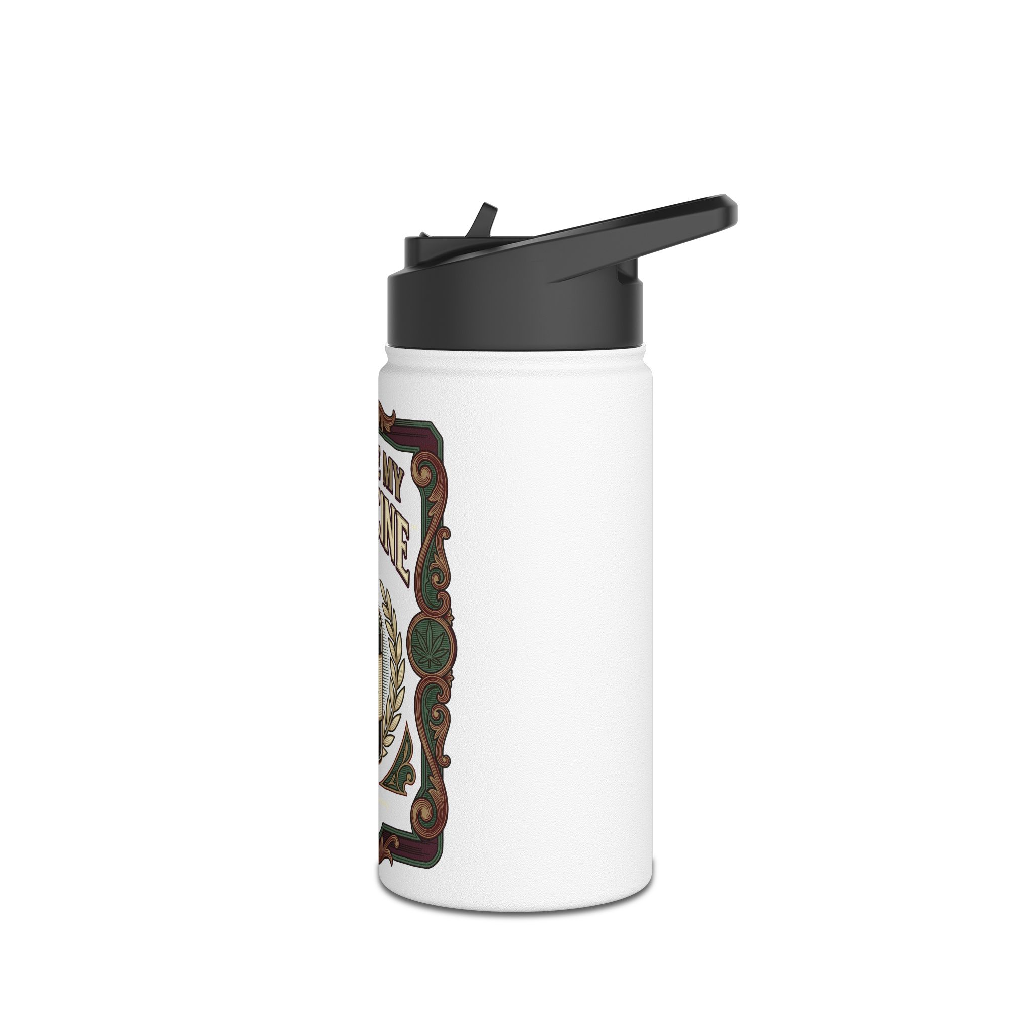Give Me My Medicine™ Stainless Steel Bottle, Standard Lid – White – view 4