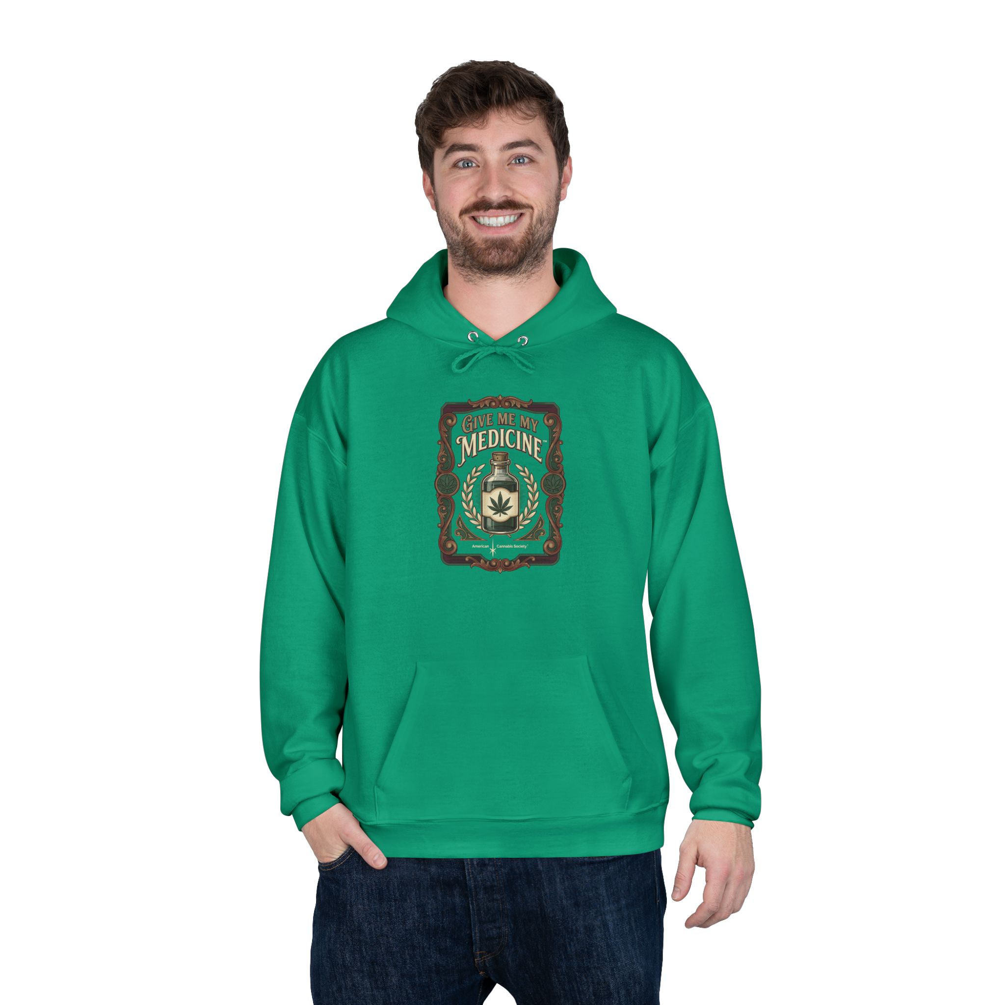 Give Me My Medicine™ Unisex Pullover Hoodie – Kelly Green – view 4