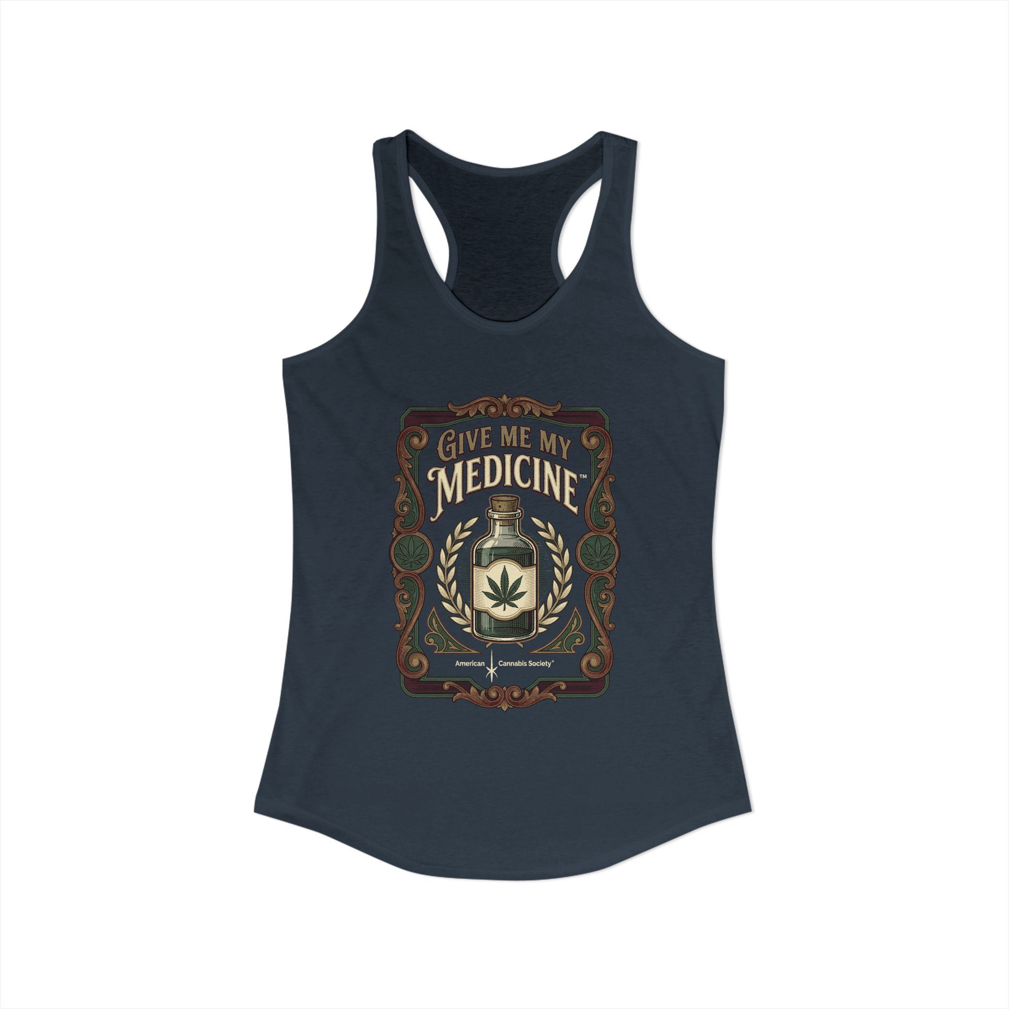 Give Me My Medicine™ Women's Racerback Tank – Solid Indigo – view 2