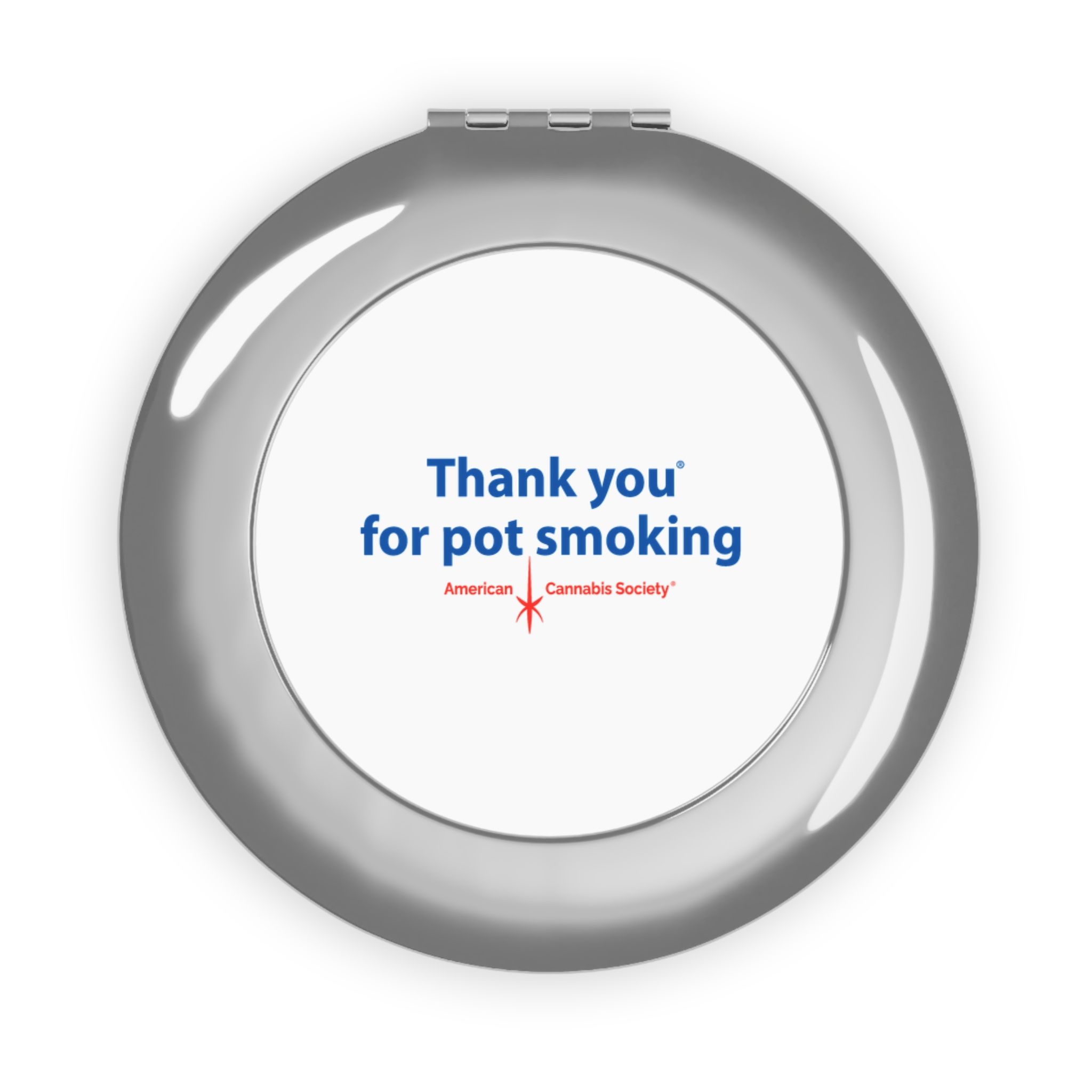Thank You For Pot Smoking® Compact Mirror – Silver, Glossy