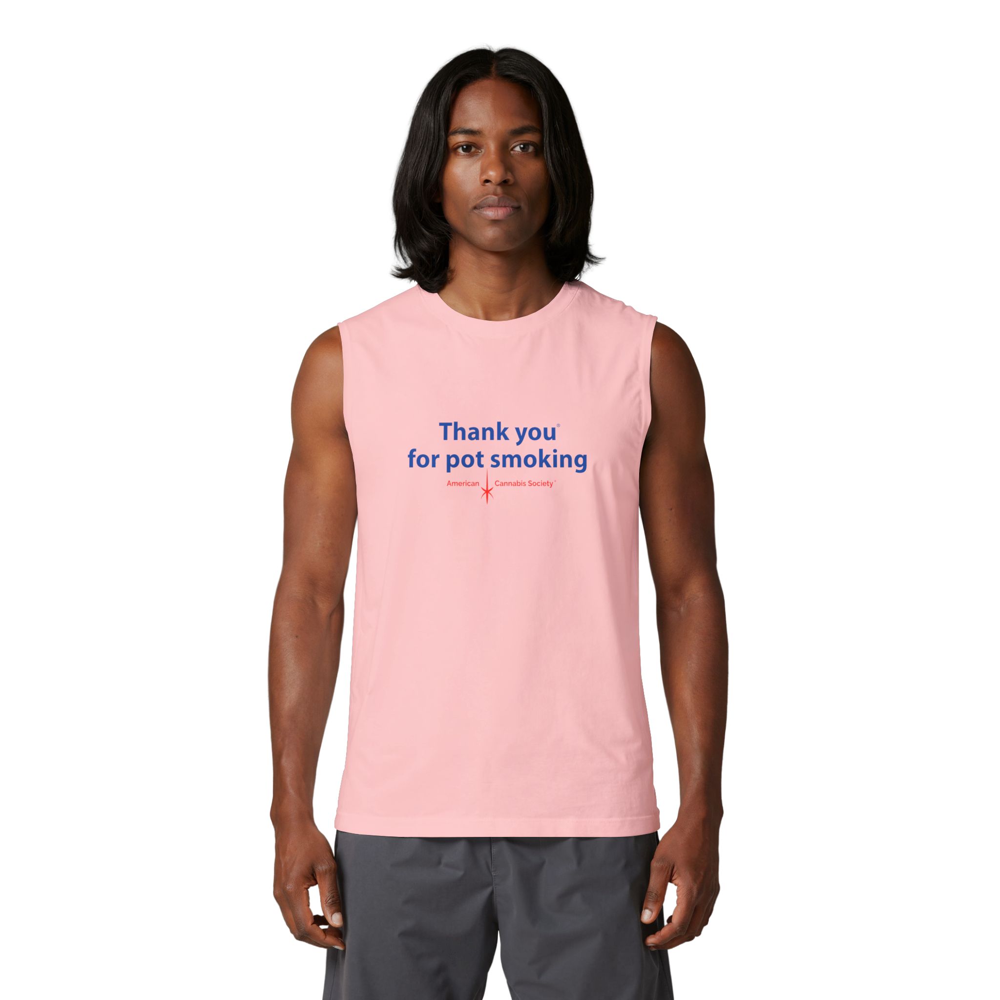 Thank You For Pot Smoking® Muscle Tank – Pink view 3