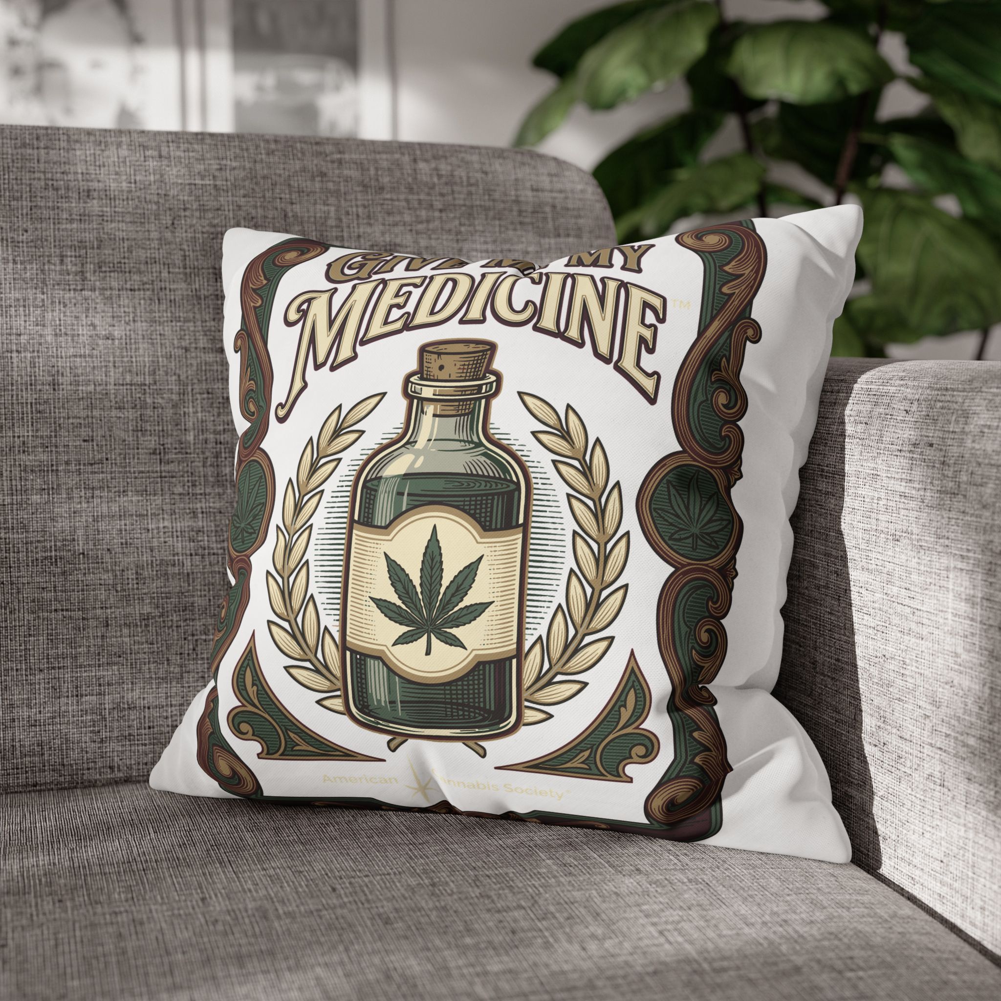 Give Me My Medicine™ Square Canvas Pillowcase – 18" × 18" – view 6
