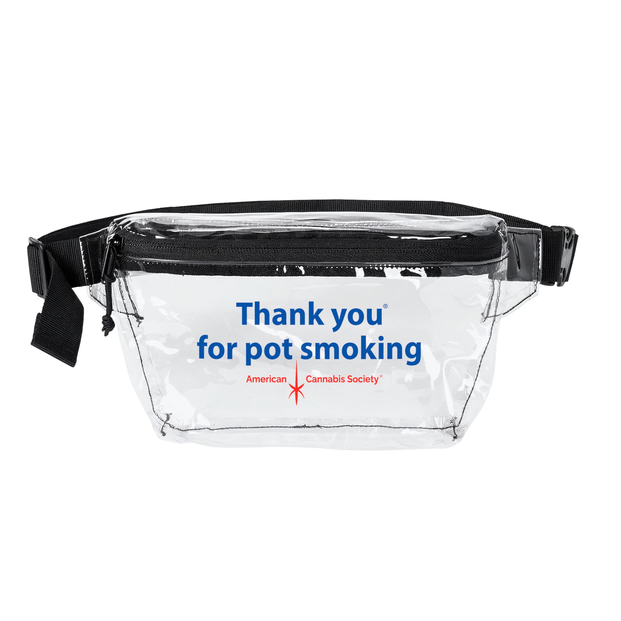 Thank You For Pot Smoking® Clear Fanny Pack – Clear/Black