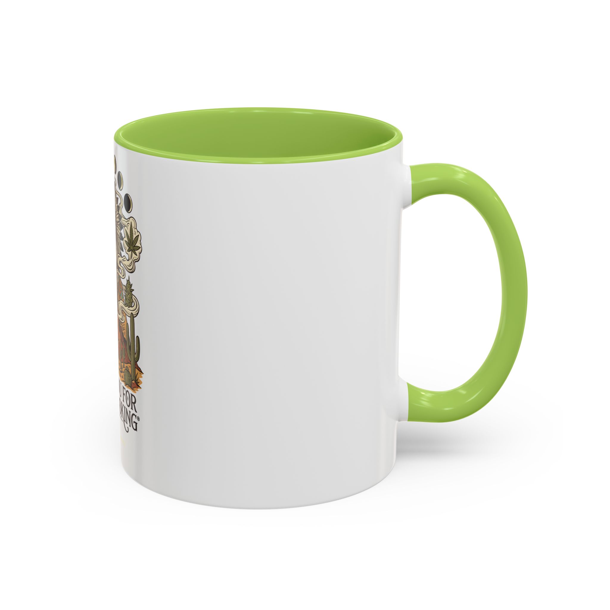 Thank You For Pot Smoking® Colored Interior Coffee Mug – Light Green – view 2