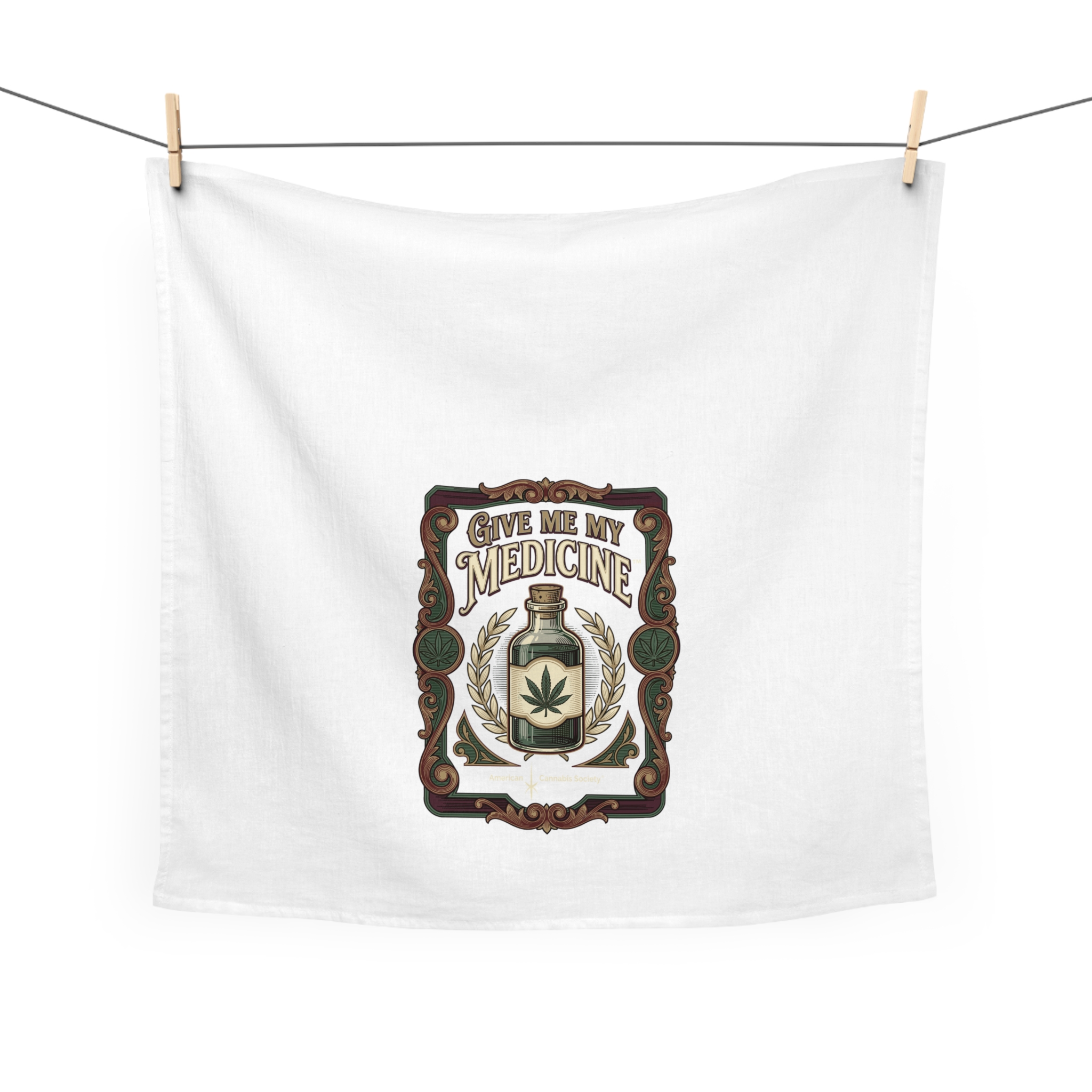 Give Me My Medicine™ Cotton Tea Towel – White – view 2