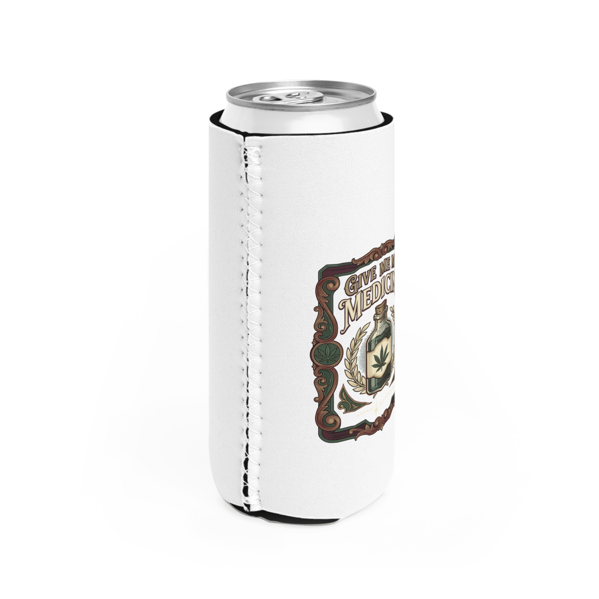 Give Me My Medicine™ Slim Can Cooler – White – view 4