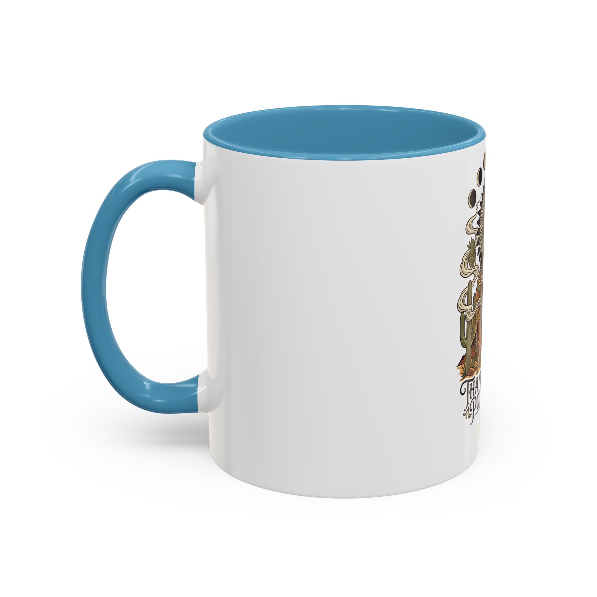 Thank You For Pot Smoking® Colored Interior Coffee Mug – Light Blue – view 3