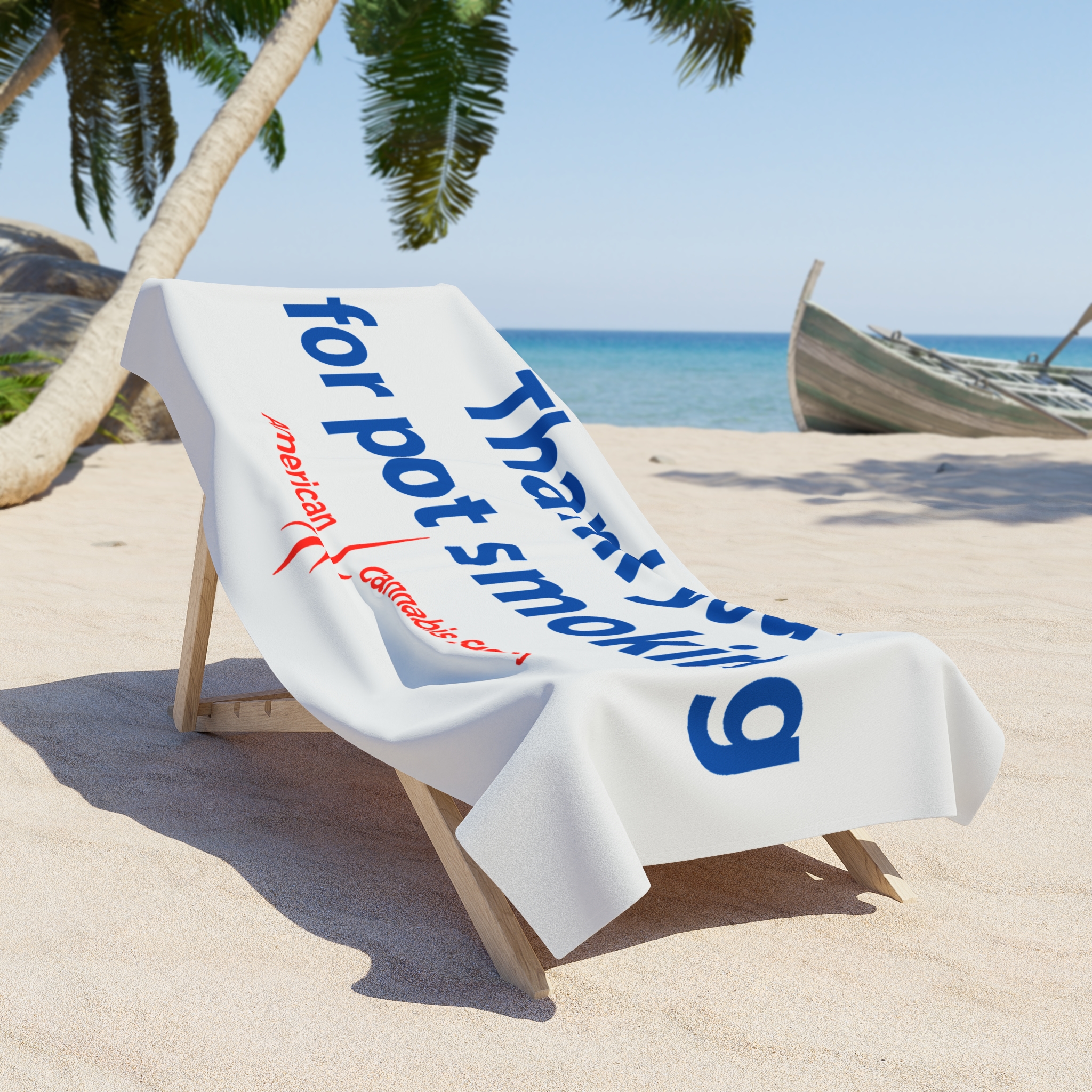 Thank You For Pot Smoking® Beach Towel — American Cannabis Society® Pool & Beach Towel - Image 4
