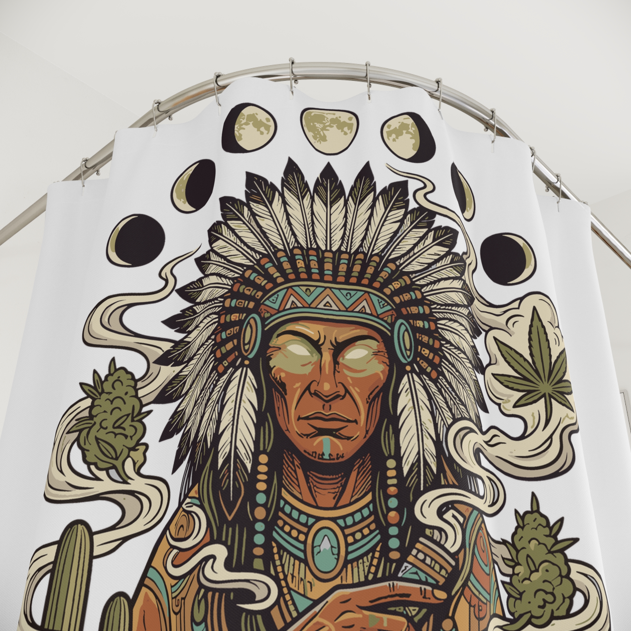 Thank You For Pot Smoking® Desert Chief Shower Curtain – 71" × 74" – view 2