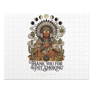 Thank You For Pot Smoking® Desert Chief Jigsaw Puzzle with Tin – 14" × 11" (252 pcs)