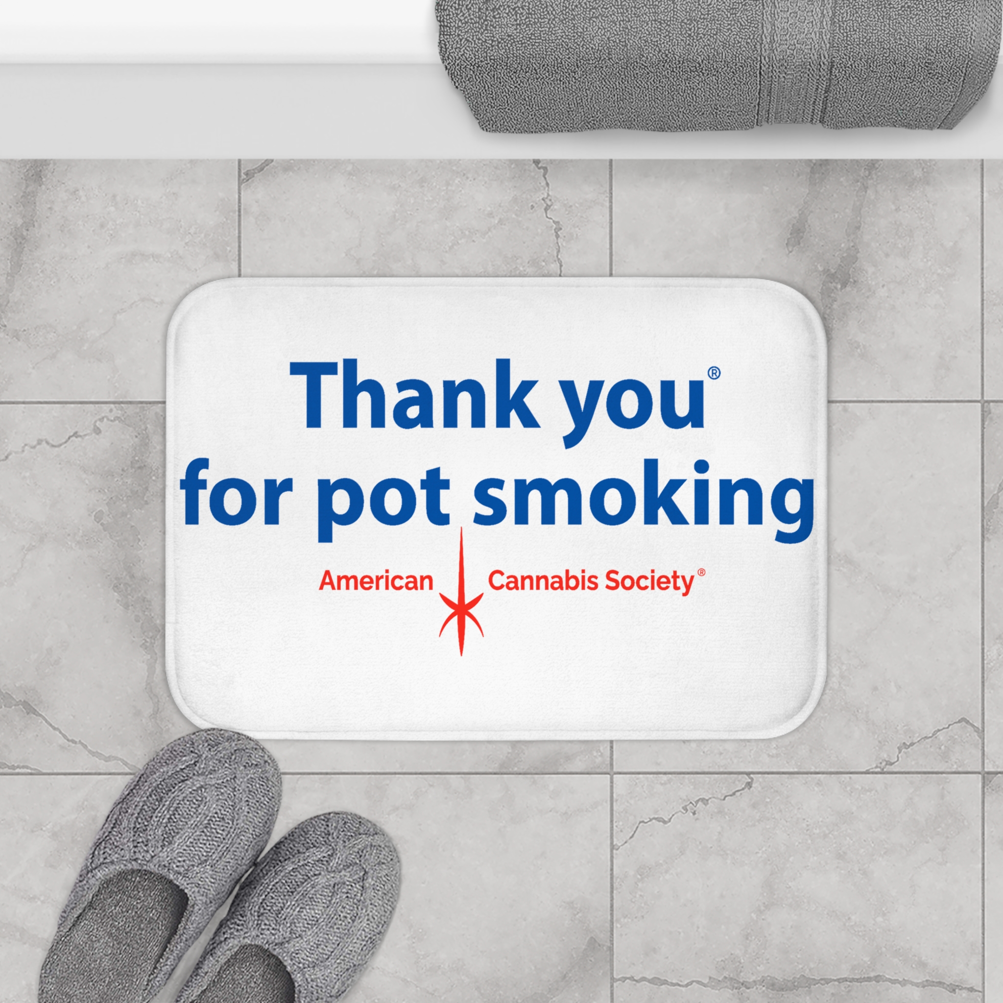 Thank You For Pot Smoking® Bath Mat — American Cannabis Society® Memory Foam Bathroom Mat - Image 8
