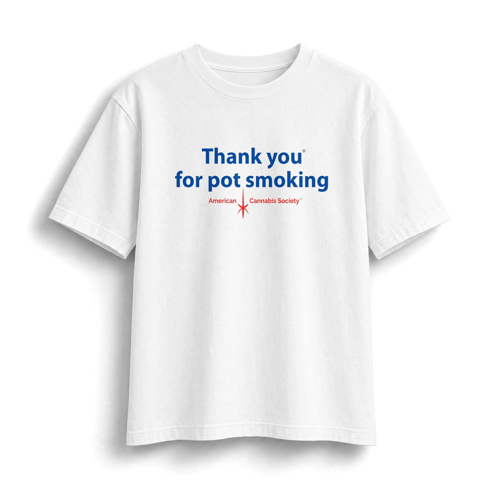 Thank You For Pot Smoking® Max Heavyweight Cropped Tee – White