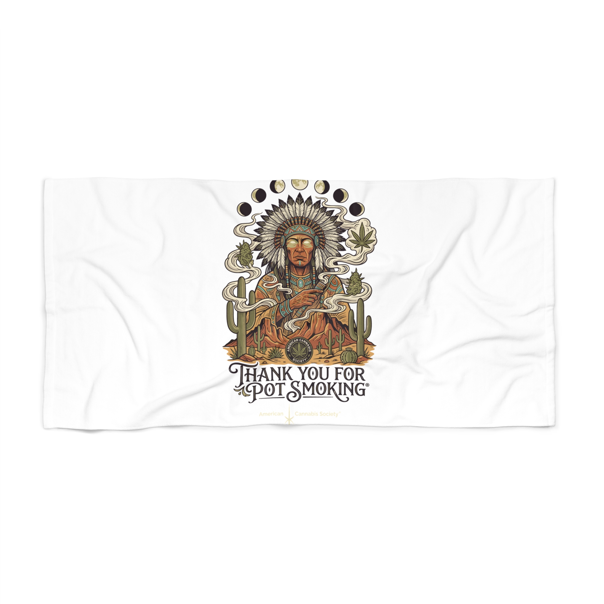 Thank You For Pot Smoking® Desert Chief Beach Towel – 30" × 60"