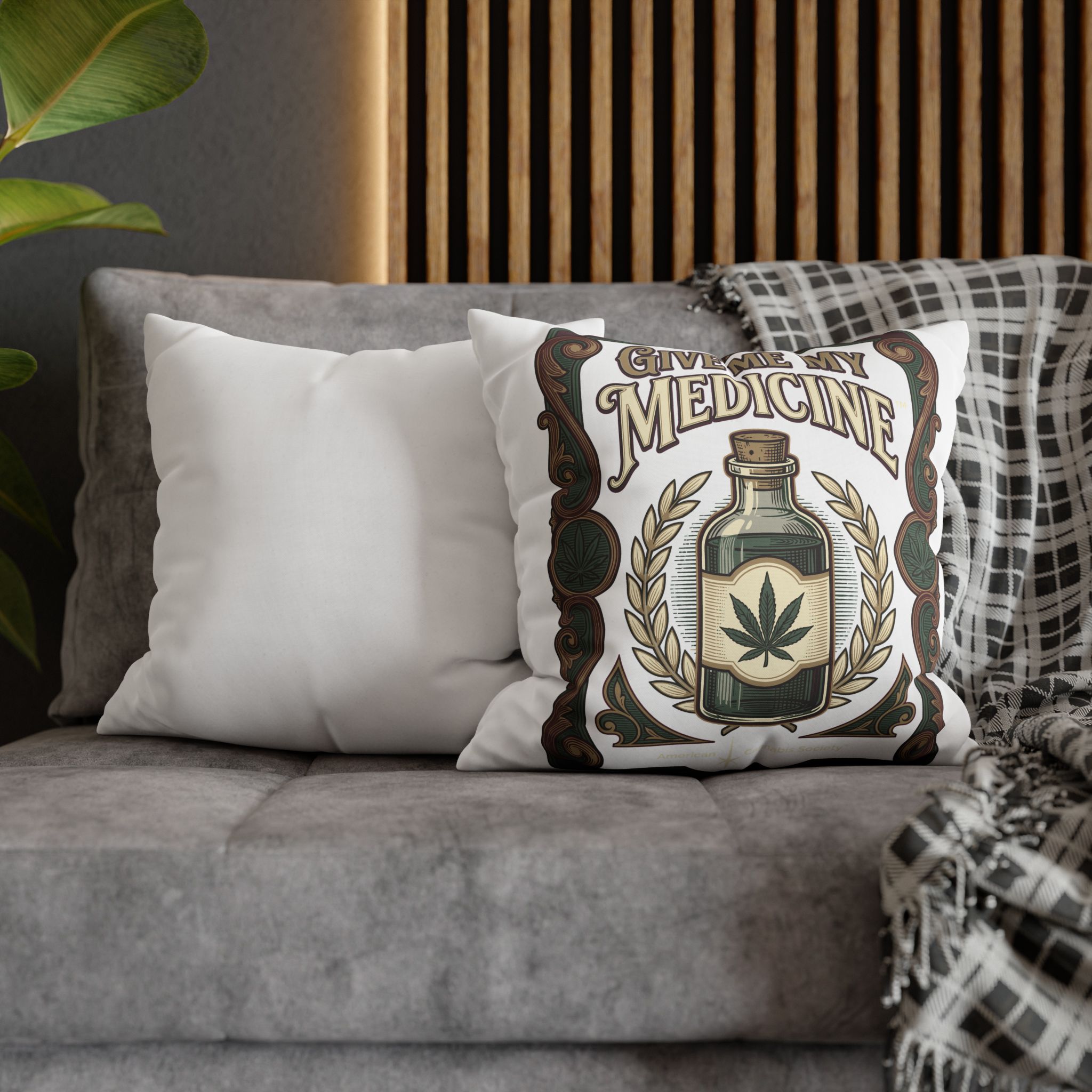 Give Me My Medicine™ Square Canvas Pillowcase – 18" × 18" – view 7