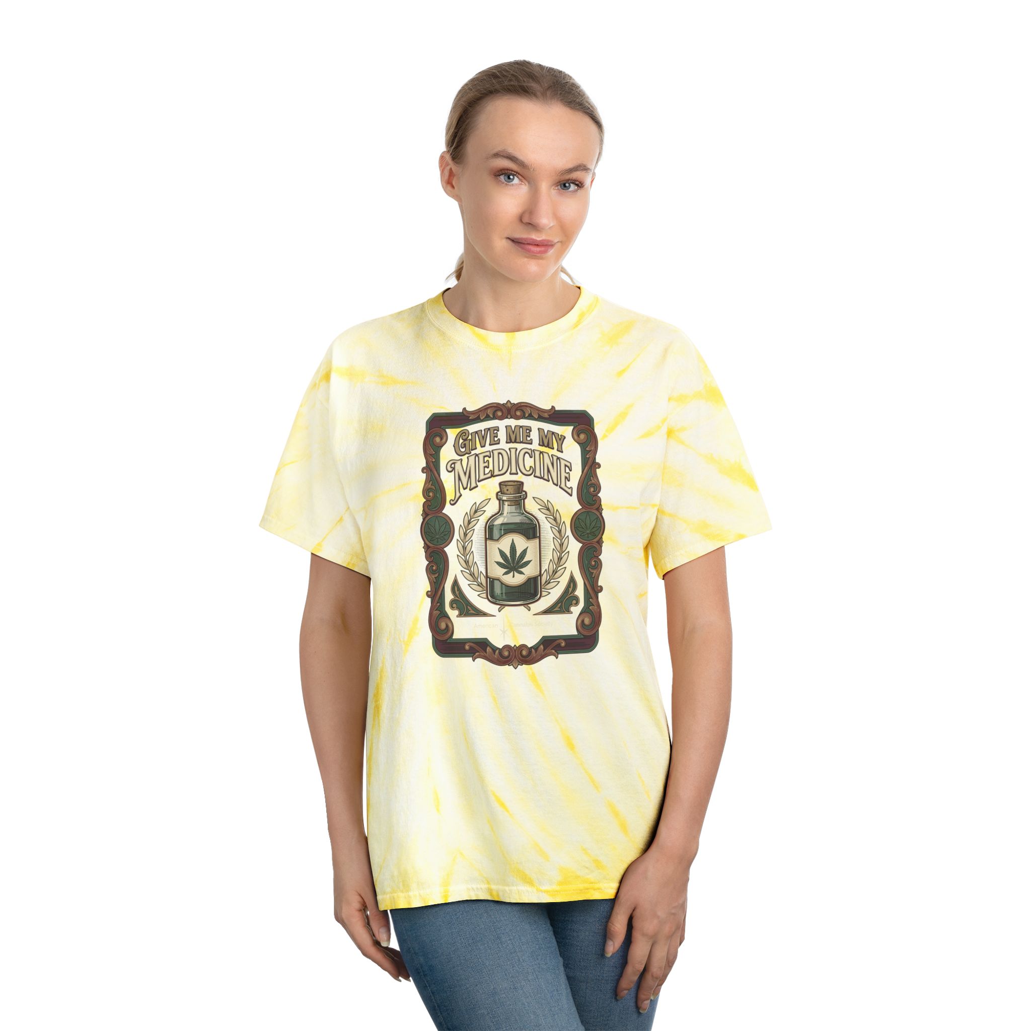 Give Me My Medicine™ Cyclone Tie-Dye Tee – Pale Yellow – view 4
