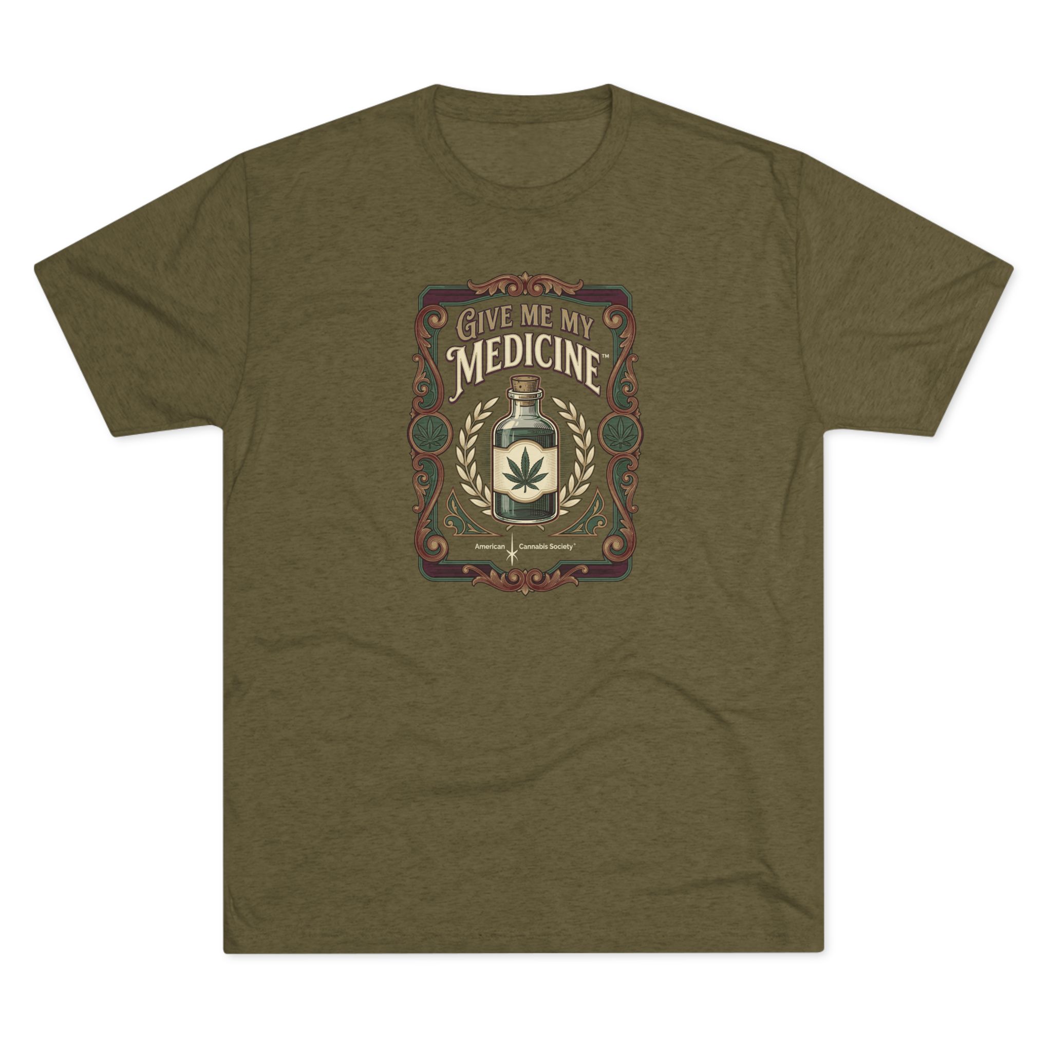 Give Me My Medicine™ Unisex Tri-Blend Crew Tee – Tri-Blend Military Green