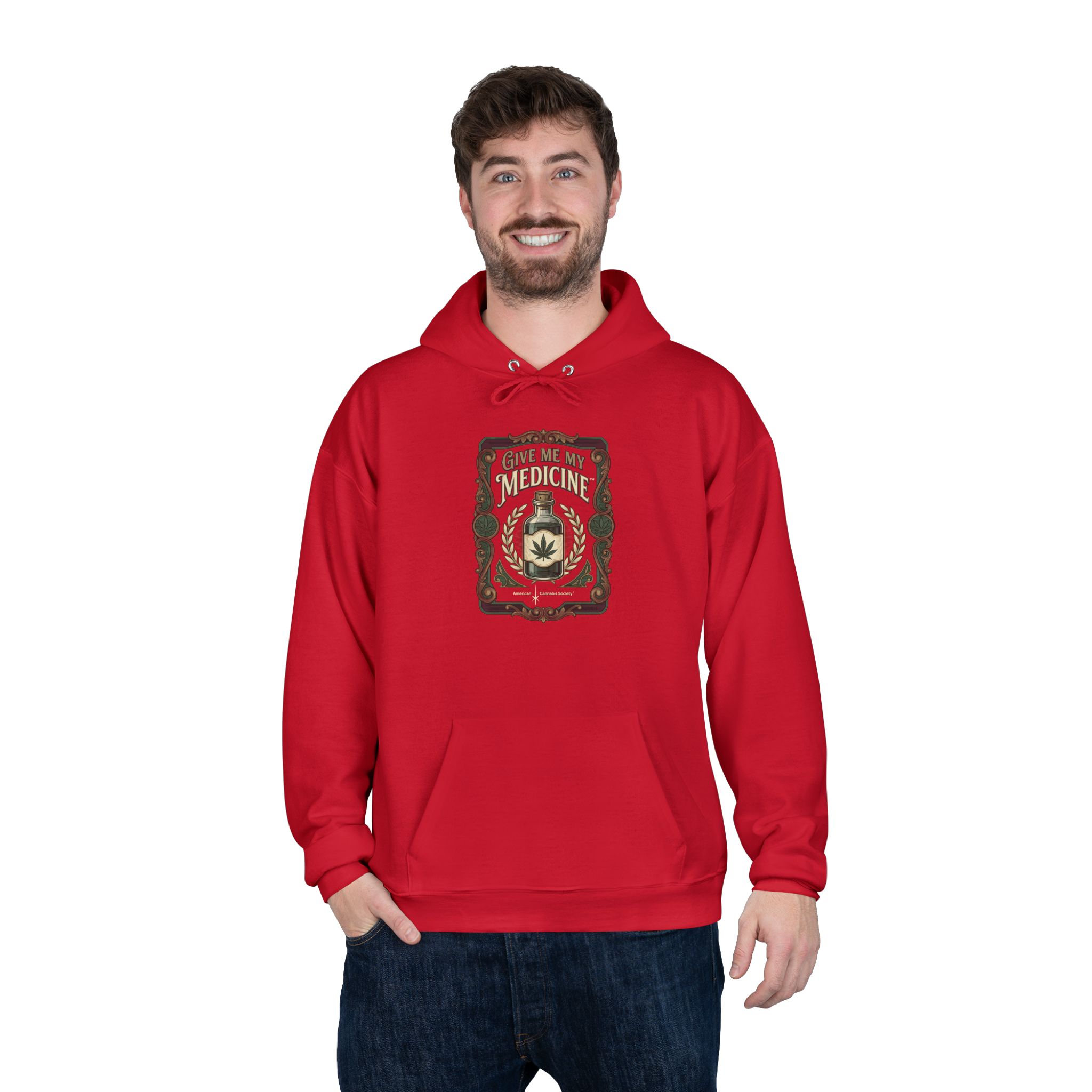 Give Me My Medicine™ Unisex Pullover Hoodie – Athletic Red – view 4