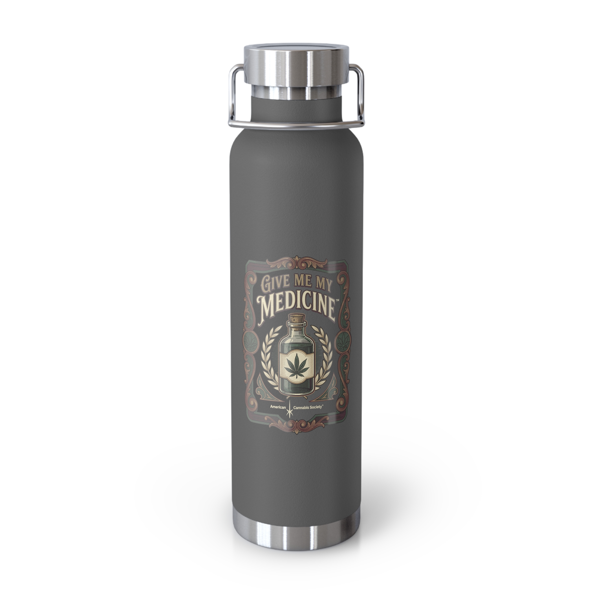 Give Me My Medicine™ Copper Insulated Bottle, 22oz – Grey