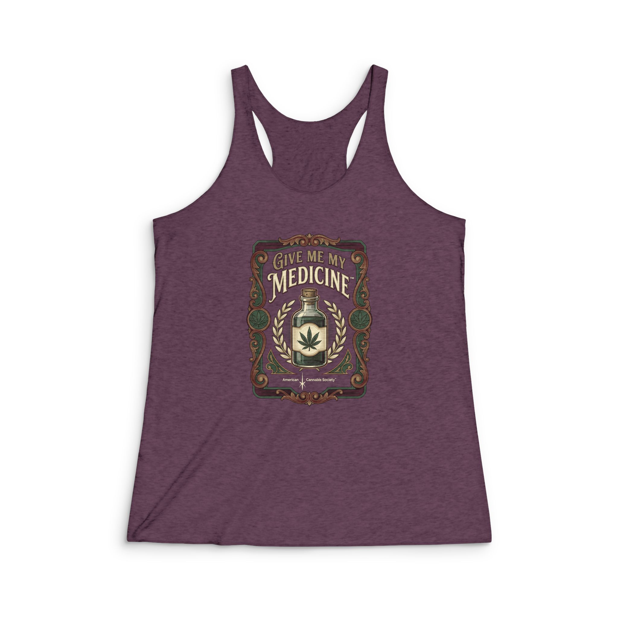 Give Me My Medicine™ Women's Tri-Blend Racerback Tank – Tri-Blend Vintage Purple
