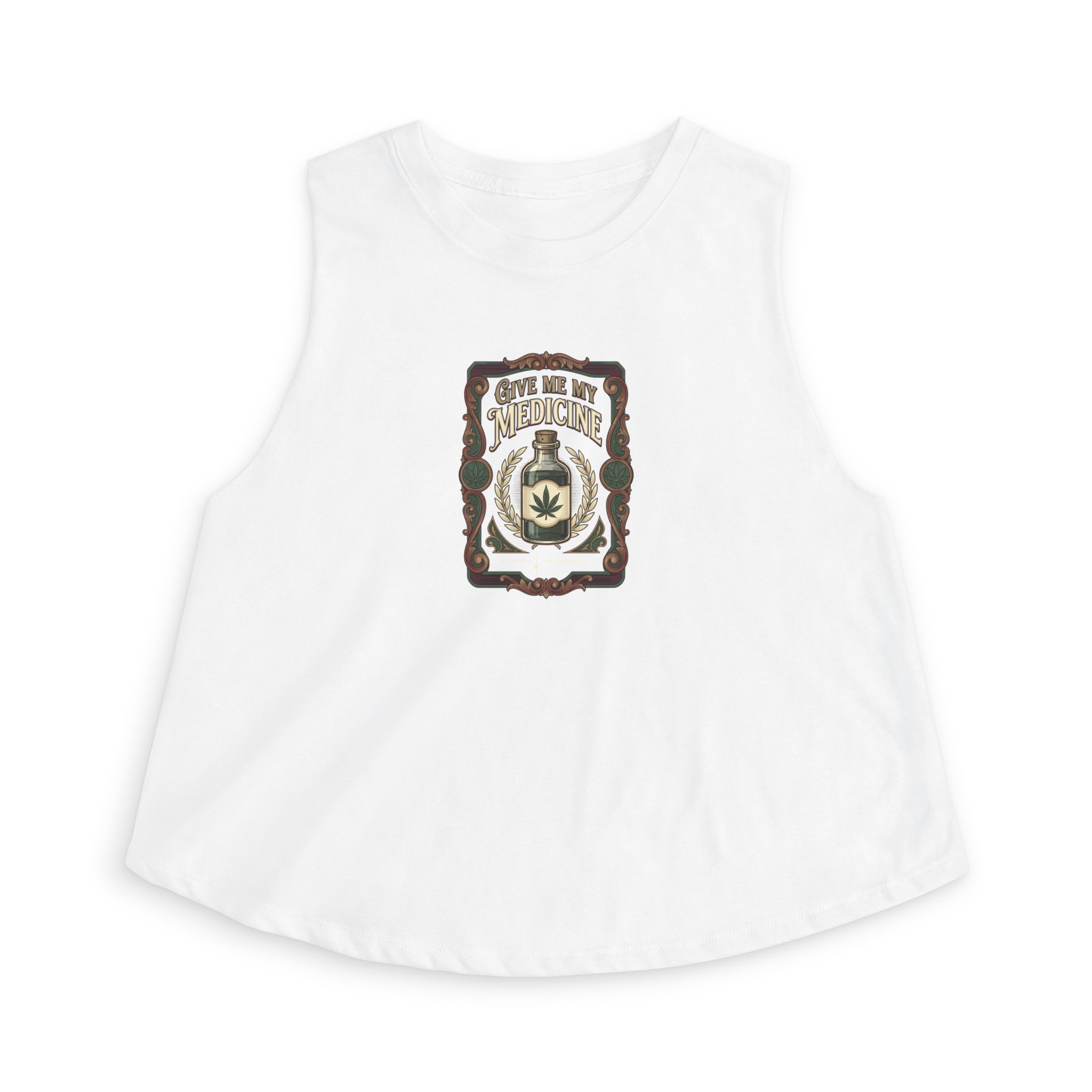 Give Me My Medicine™ Women's Relaxed Crop Top – Solid White Blend