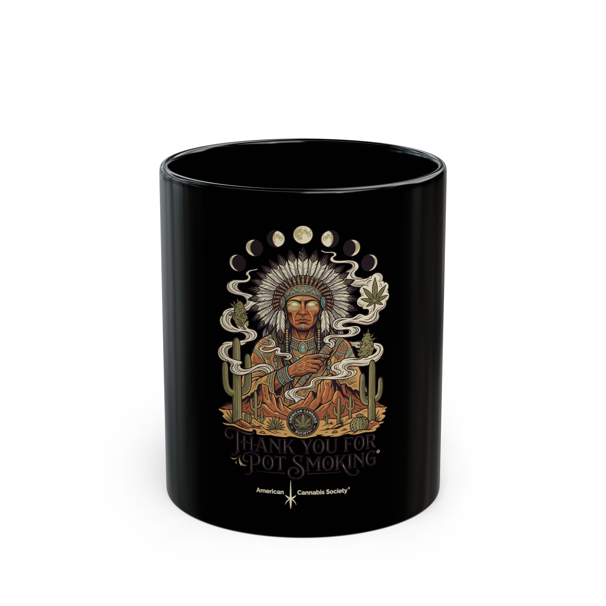 Thank You For Pot Smoking® Desert Chief Black Coffee Mug, 11oz or 15oz – 11oz