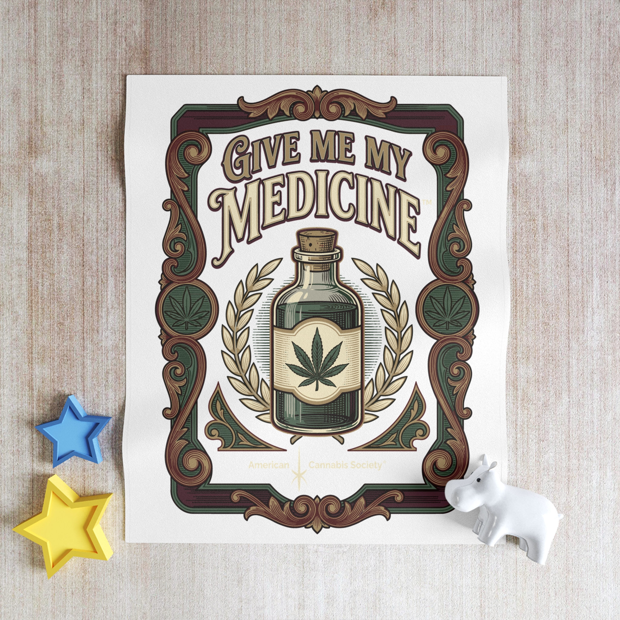 Give Me My Medicine™ Throw Blanket – White base – view 4