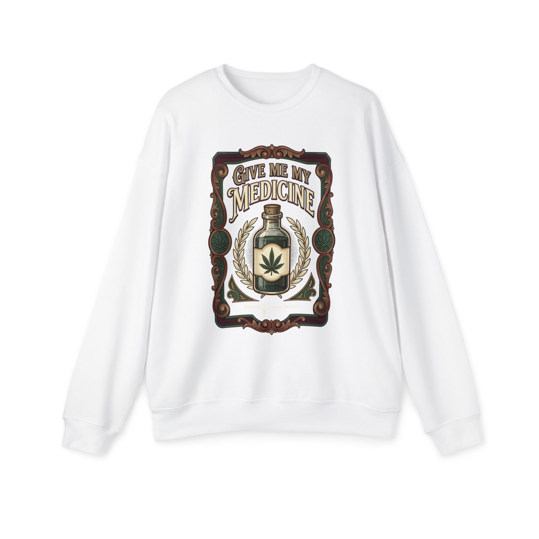 Give Me My Medicine™ Unisex Drop Shoulder Sweatshirt – White
