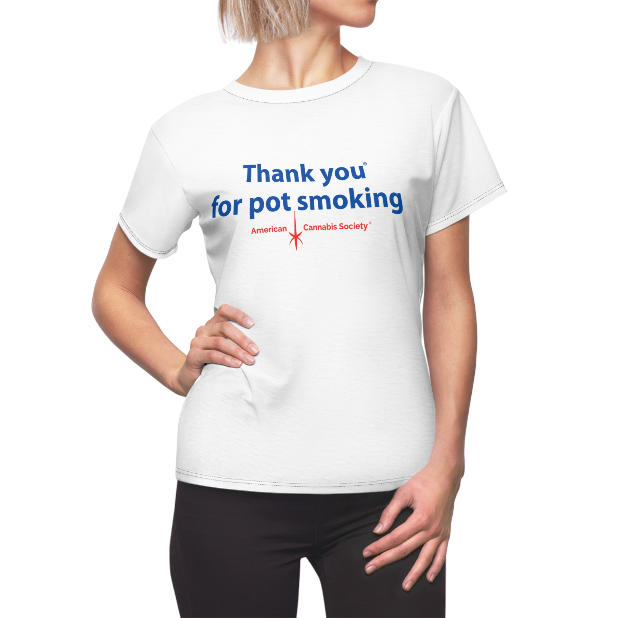 Thank You For Pot Smoking® Women’s Cut & Sew Tee — American Cannabis Society® T-Shirt - Image 8