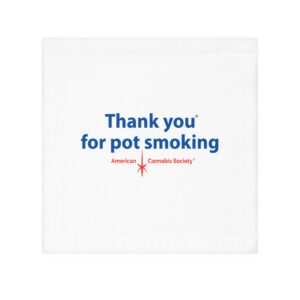 Thank You For Pot Smoking® Face Towel – 13" × 13", White