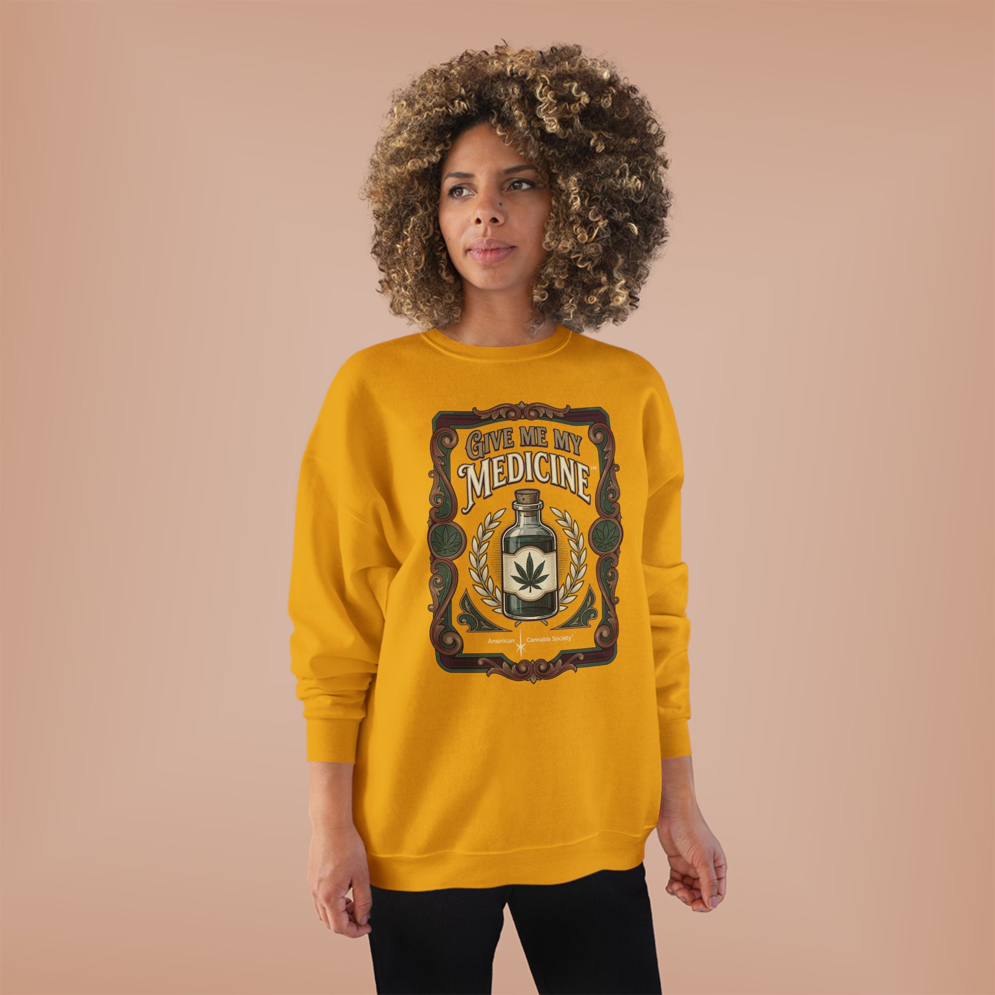 Give Me My Medicine™ Crewneck Sweatshirt – Gold, view 3