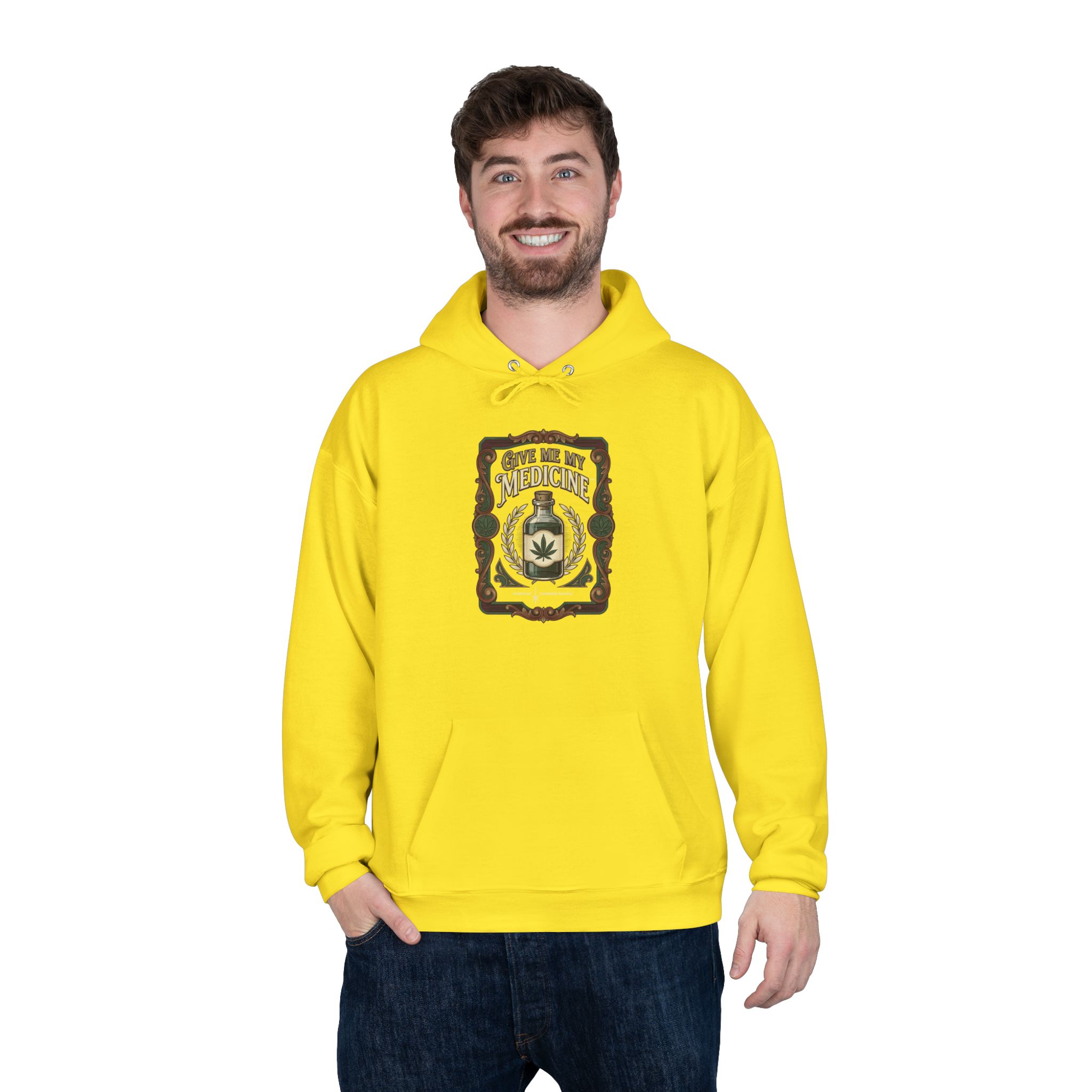 Give Me My Medicine™ Unisex Pullover Hoodie – Athletic Yellow – view 4