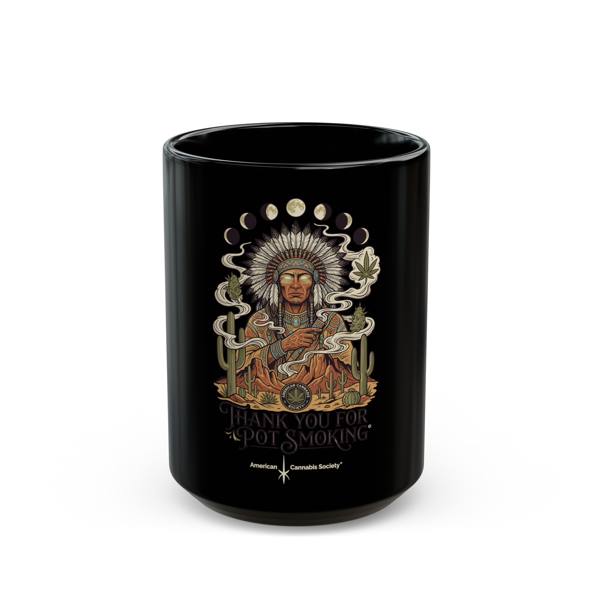 Thank You For Pot Smoking® Desert Chief Black Coffee Mug, 11oz or 15oz – 15oz