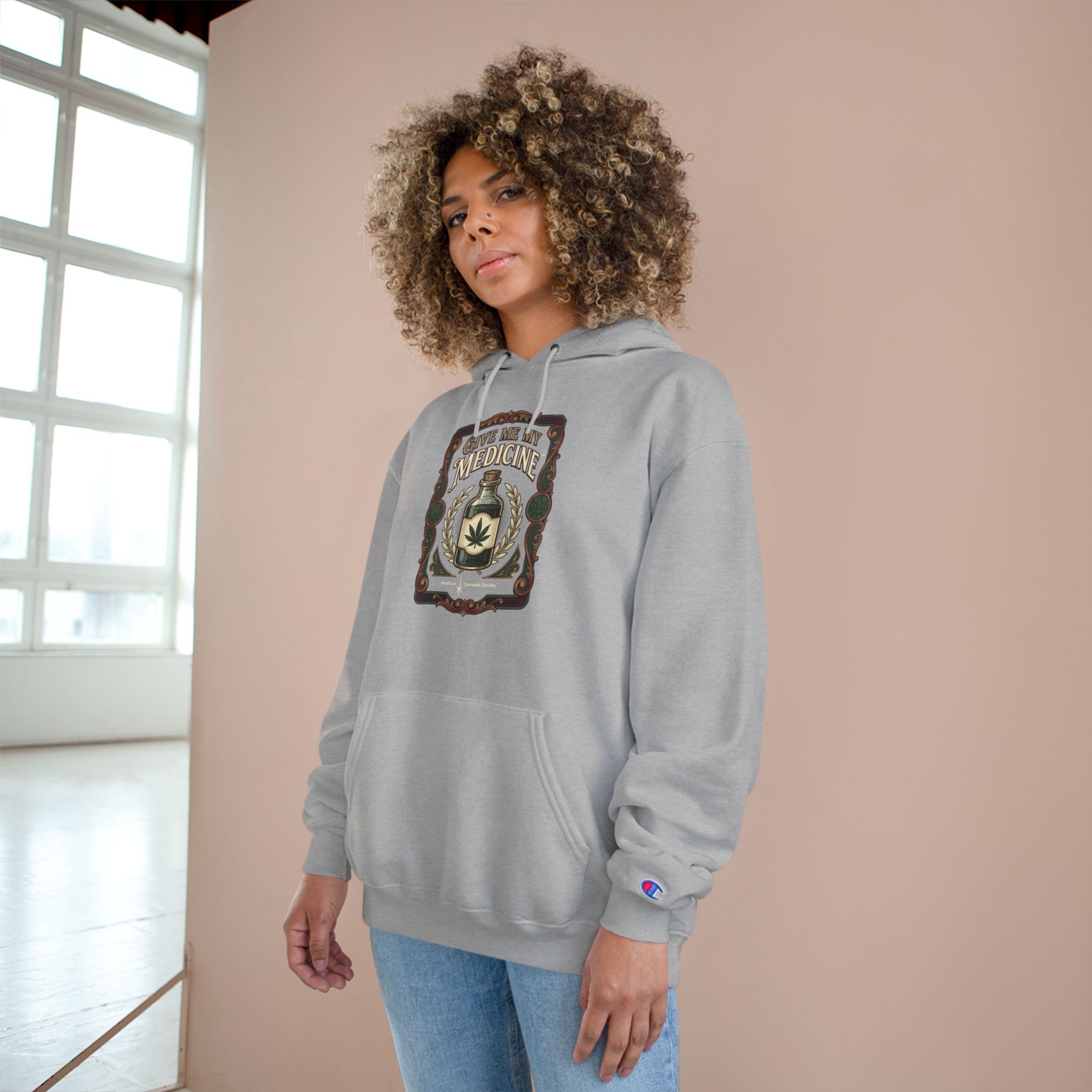Give Me My Medicine™ Heavyweight Pullover Hoodie – Light Steel, view 4