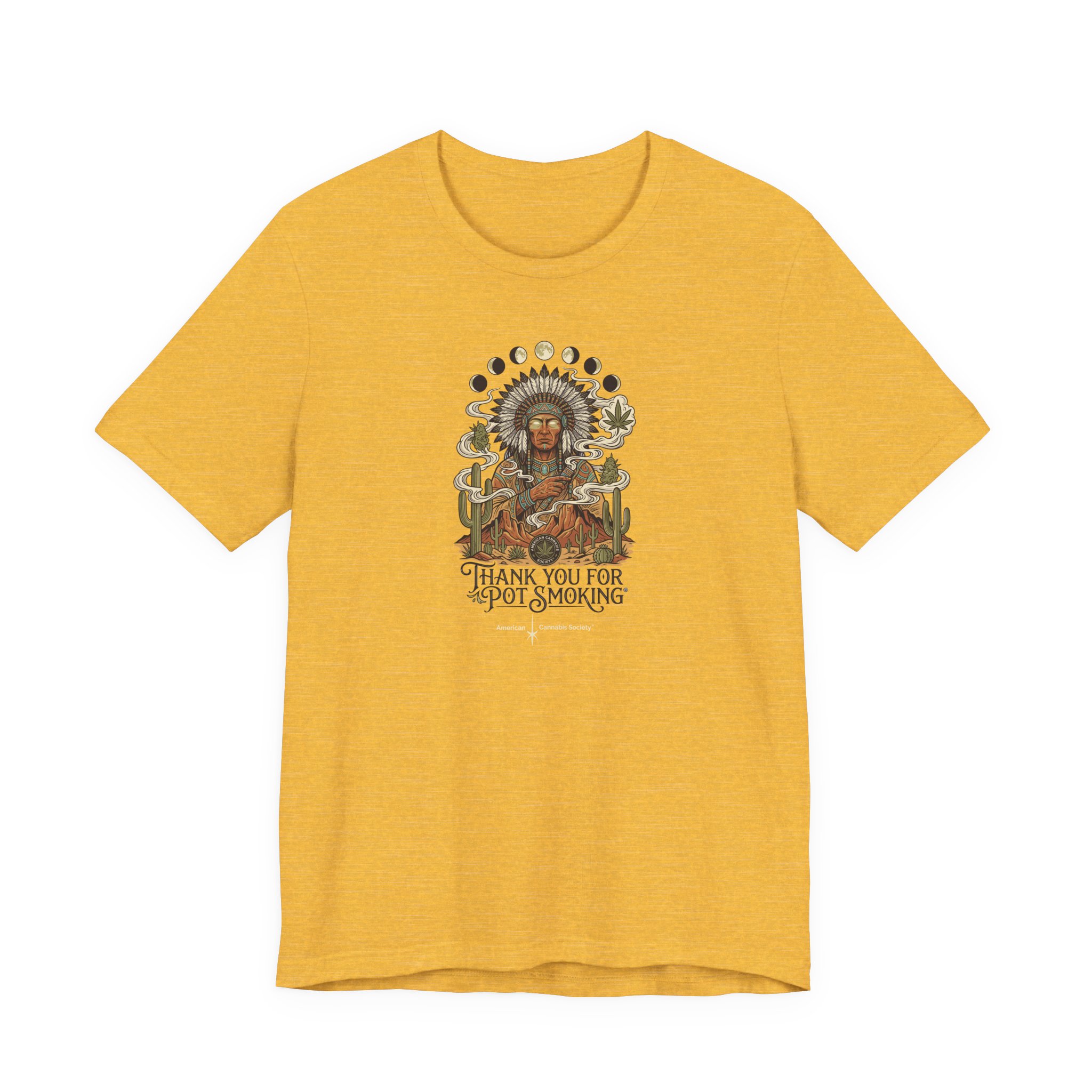 Thank You For Pot Smoking® Desert Chief Unisex Jersey Tee – Heather Yellow Gold