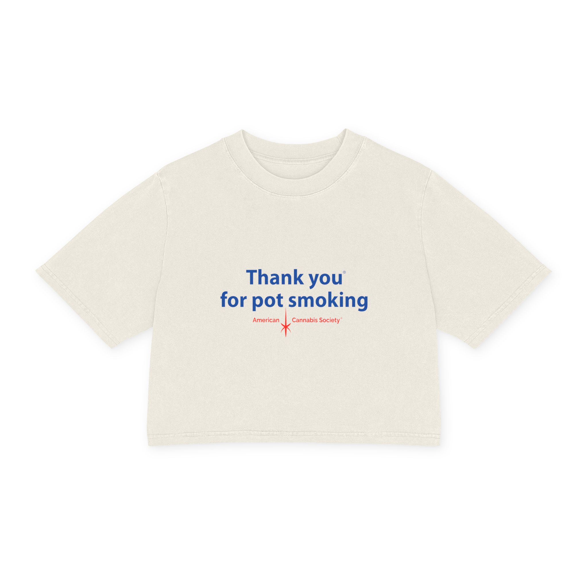 Thank You For Pot Smoking® Women's Faded Crop Tee – Faded Bone